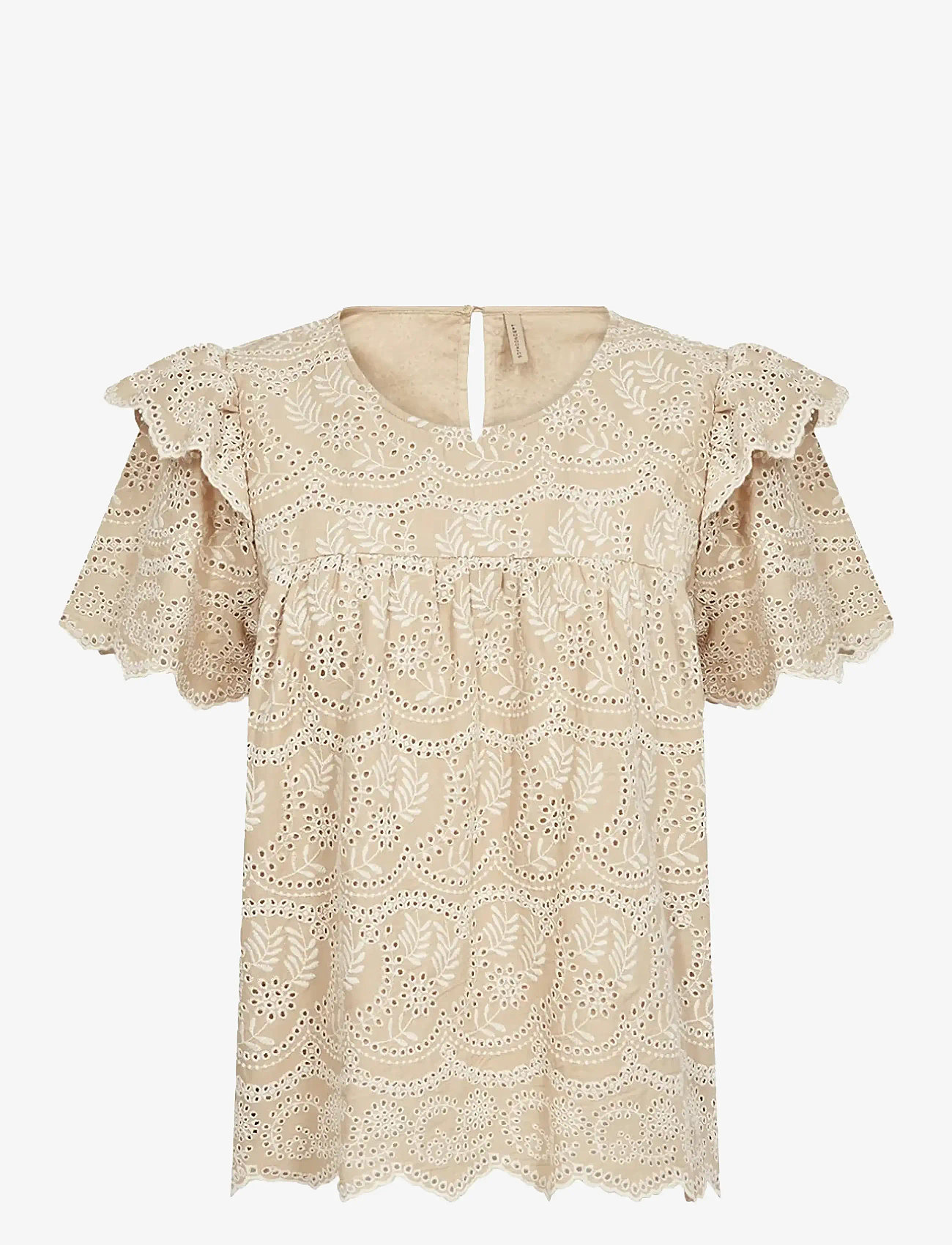 Soyaconcept - SC-RAHEEN - kortærmede bluser - sand combi - 1