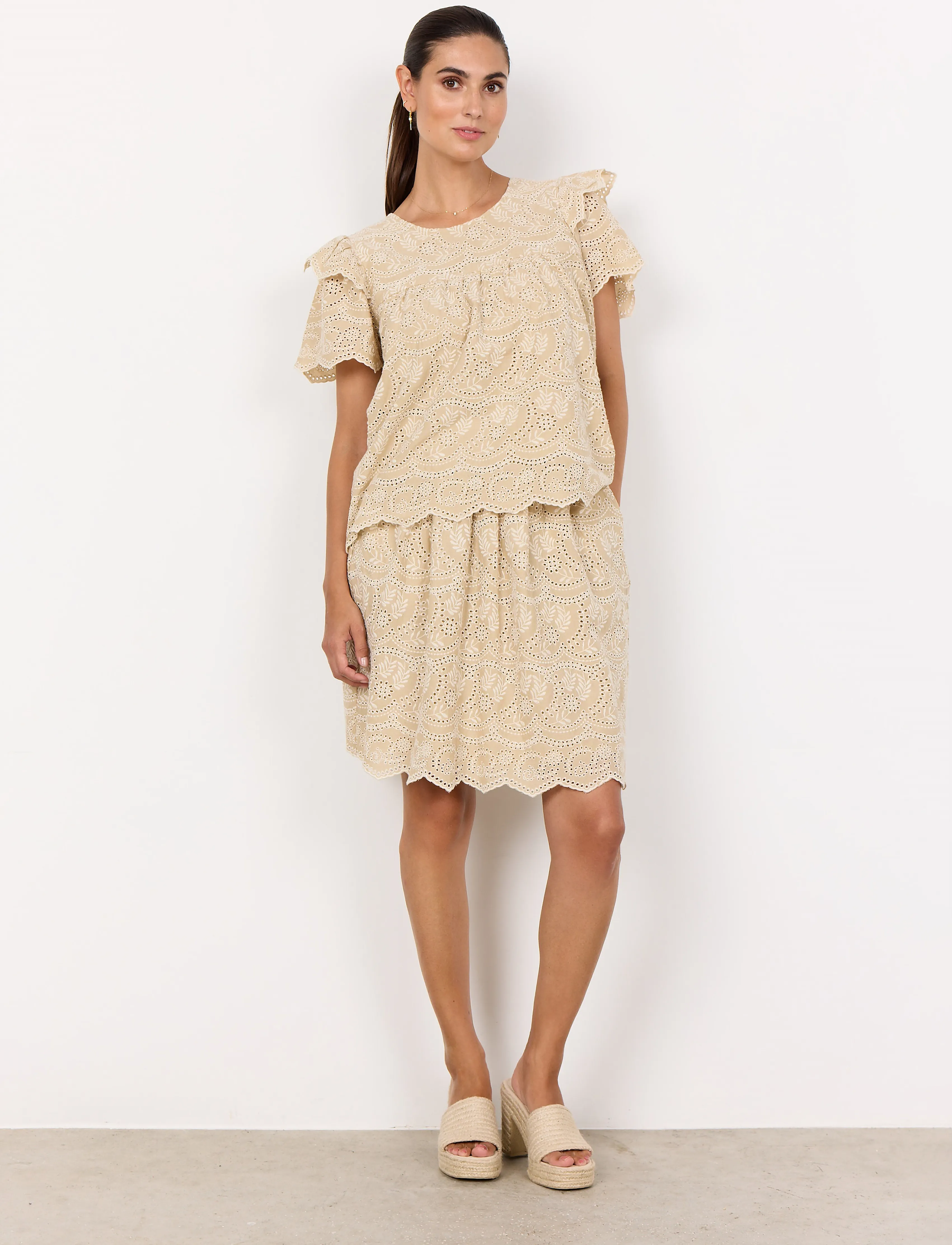Soyaconcept - SC-RAHEEN - kortermede bluser - sand combi - 4