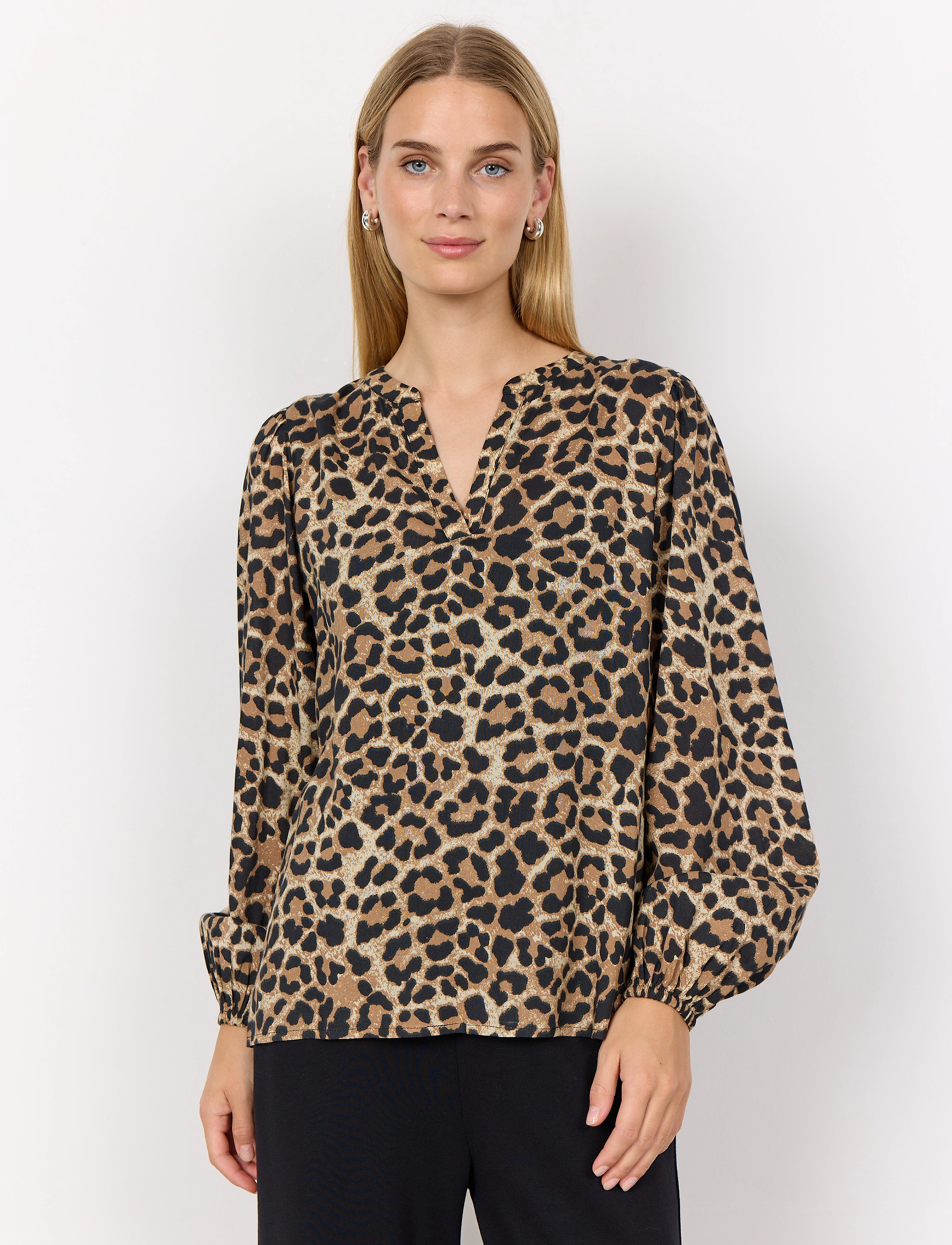 Soyaconcept SC-FLAVIA - Langärmlige blusen - BLACK COMBI / multi