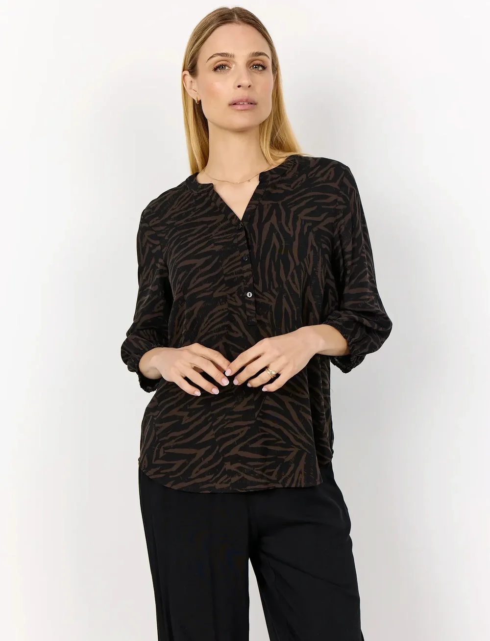 Soyaconcept - SC-SADE - langærmede bluser - 8694c hot fudge combi - 0