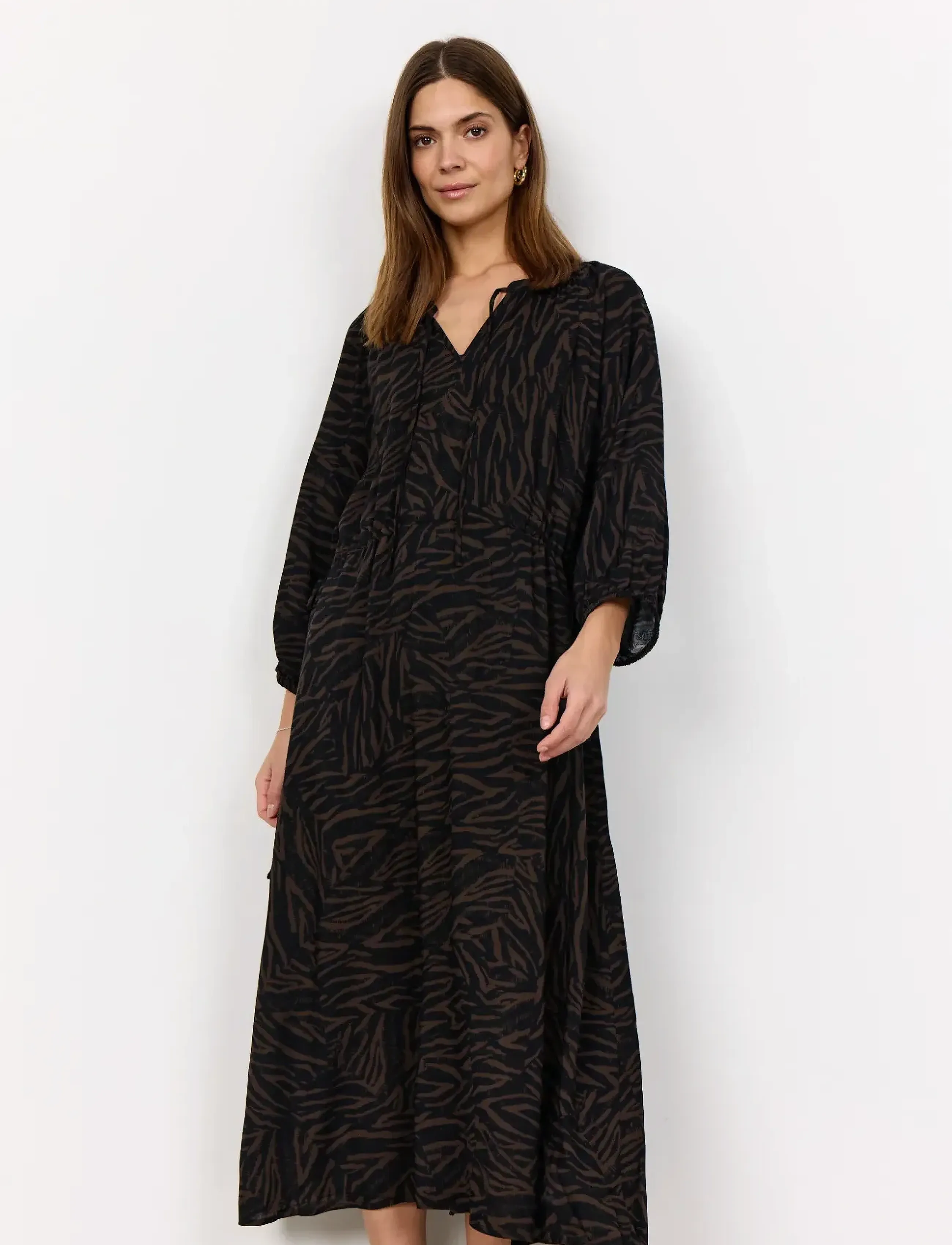 Soyaconcept SC-SADE - Maxikleider - 8694C HOT FUDGE COMBI / black