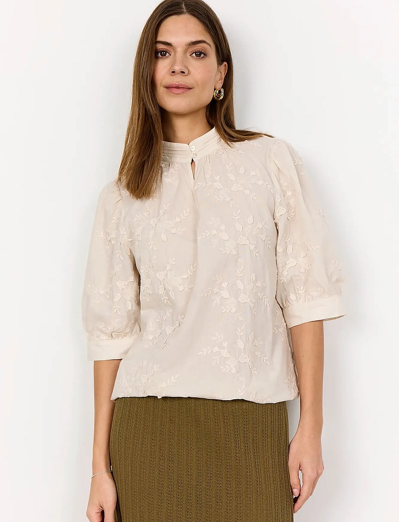 Soyaconcept - SC-SILVA - kurzämlige blusen - 1620 cream - 0