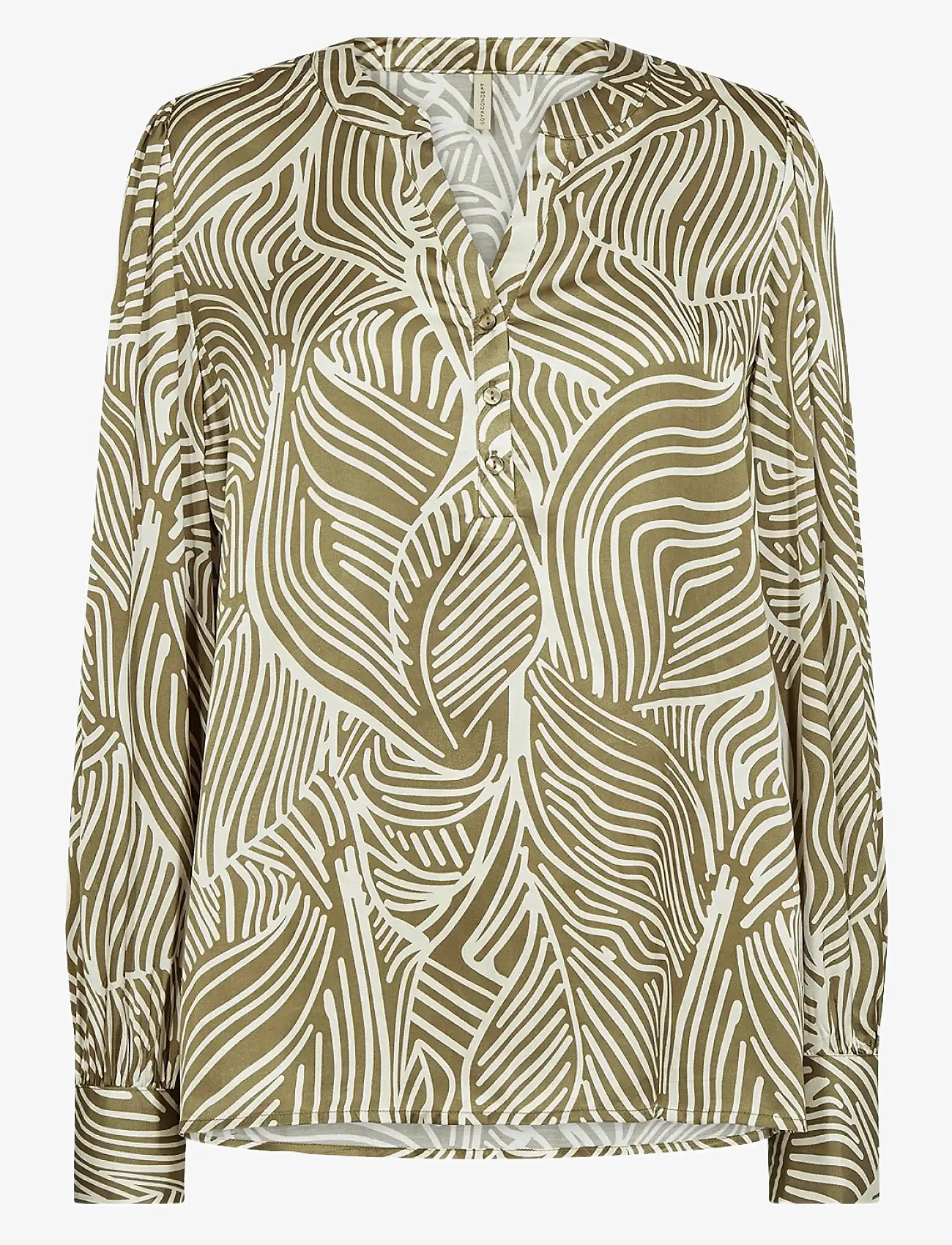 Soyaconcept - SC-SIGNORA - langærmede bluser - 7230 misty olive combi - 1