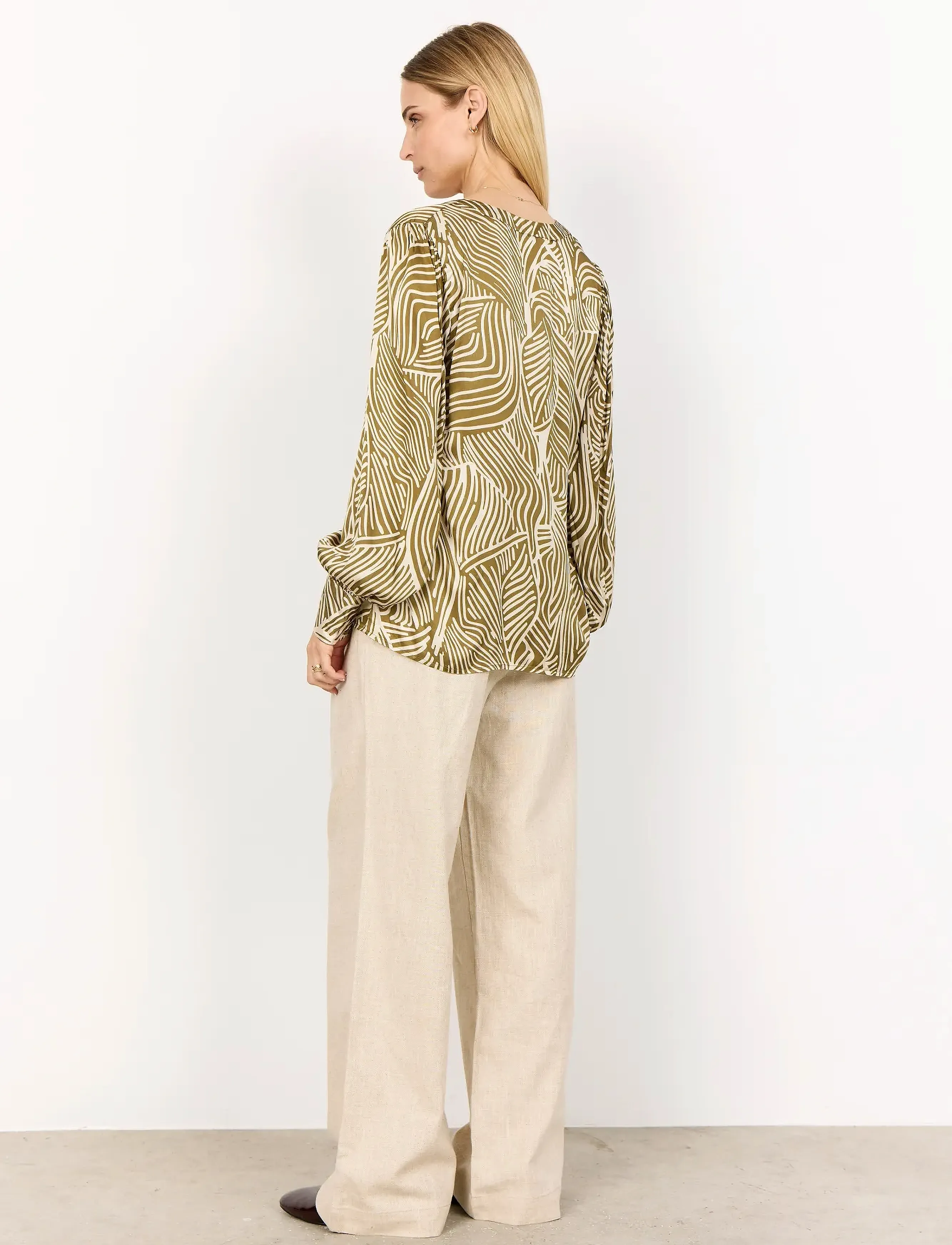 Soyaconcept - SC-SIGNORA - pikkade varrukatega pluusid - 7230 misty olive combi - 3