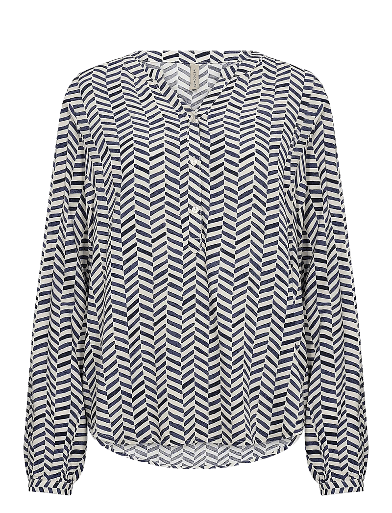 Soyaconcept - SC-SELIA - langärmlige blusen - 6910 navy combi - 1