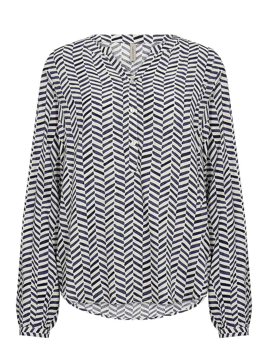 Soyaconcept - SC-SELIA - långärmade blusar - 6910 navy combi - 1