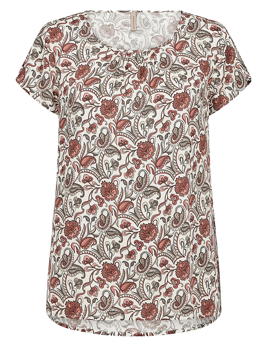 Soyaconcept - SC-SAMEA - kortærmede bluser - 4577c mineral red combi - 1