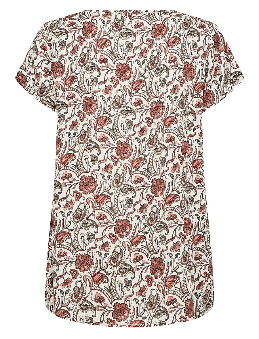 Soyaconcept - SC-SAMEA - kortærmede bluser - 4577c mineral red combi - 2