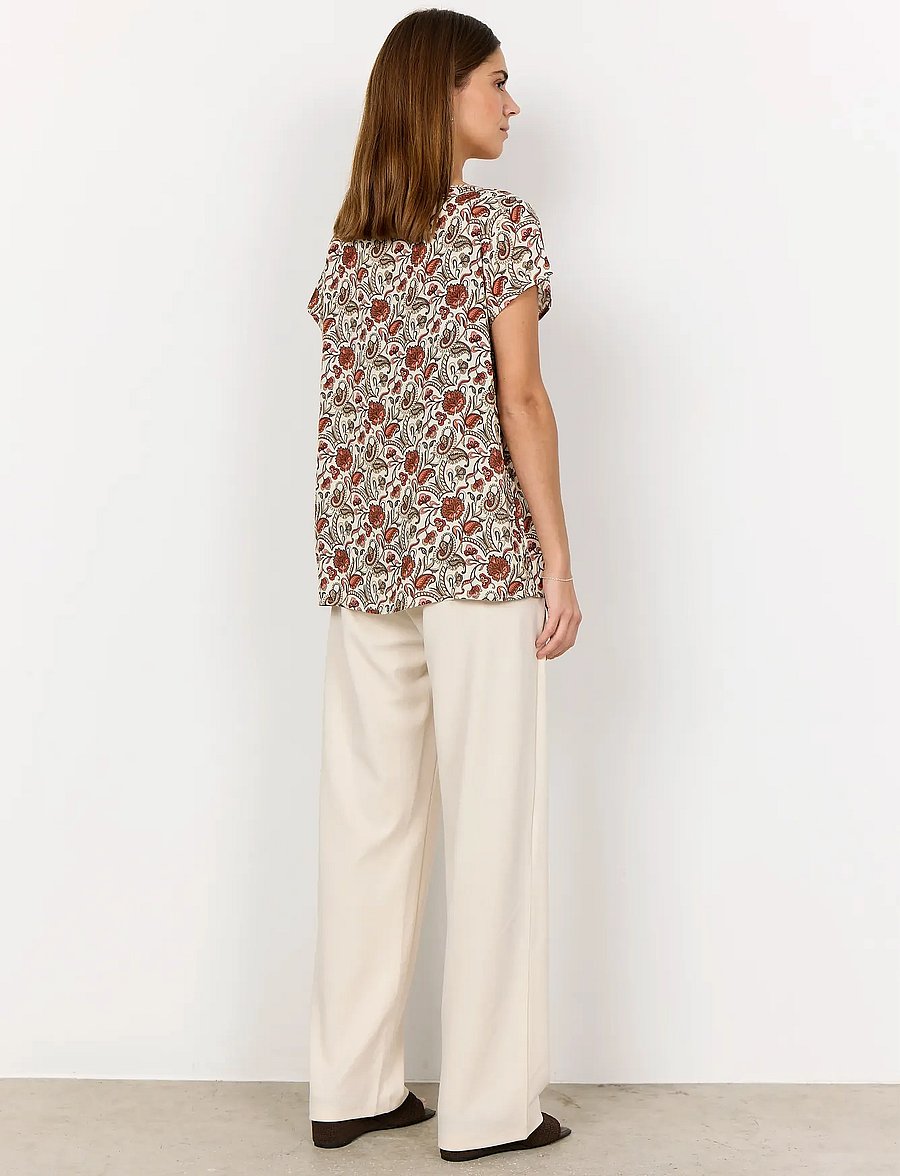 Soyaconcept - SC-SAMEA - kortærmede bluser - 4577c mineral red combi - 3