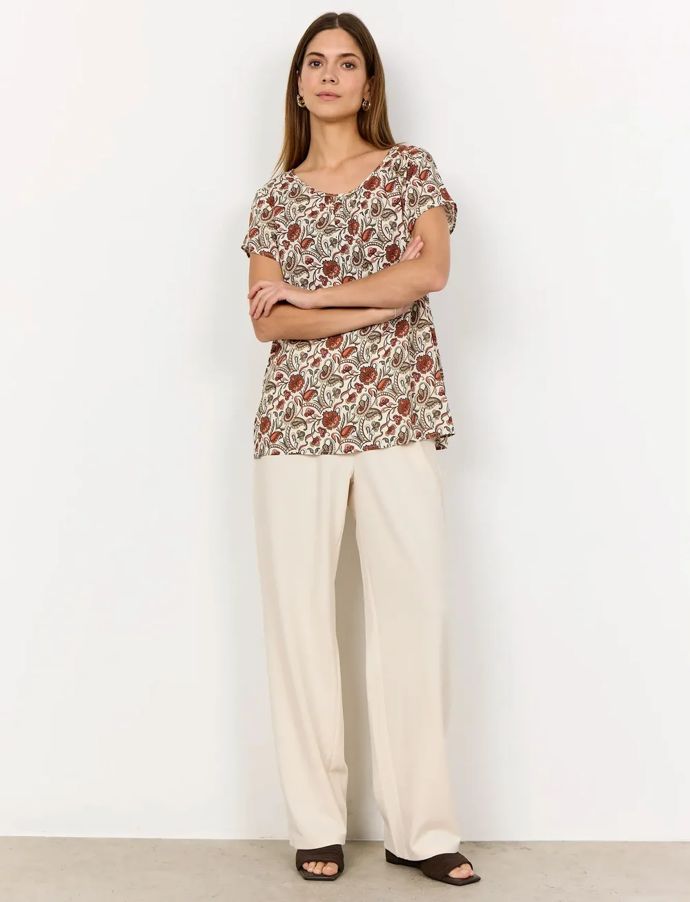 Soyaconcept - SC-SAMEA - kortærmede bluser - 4577c mineral red combi - 4