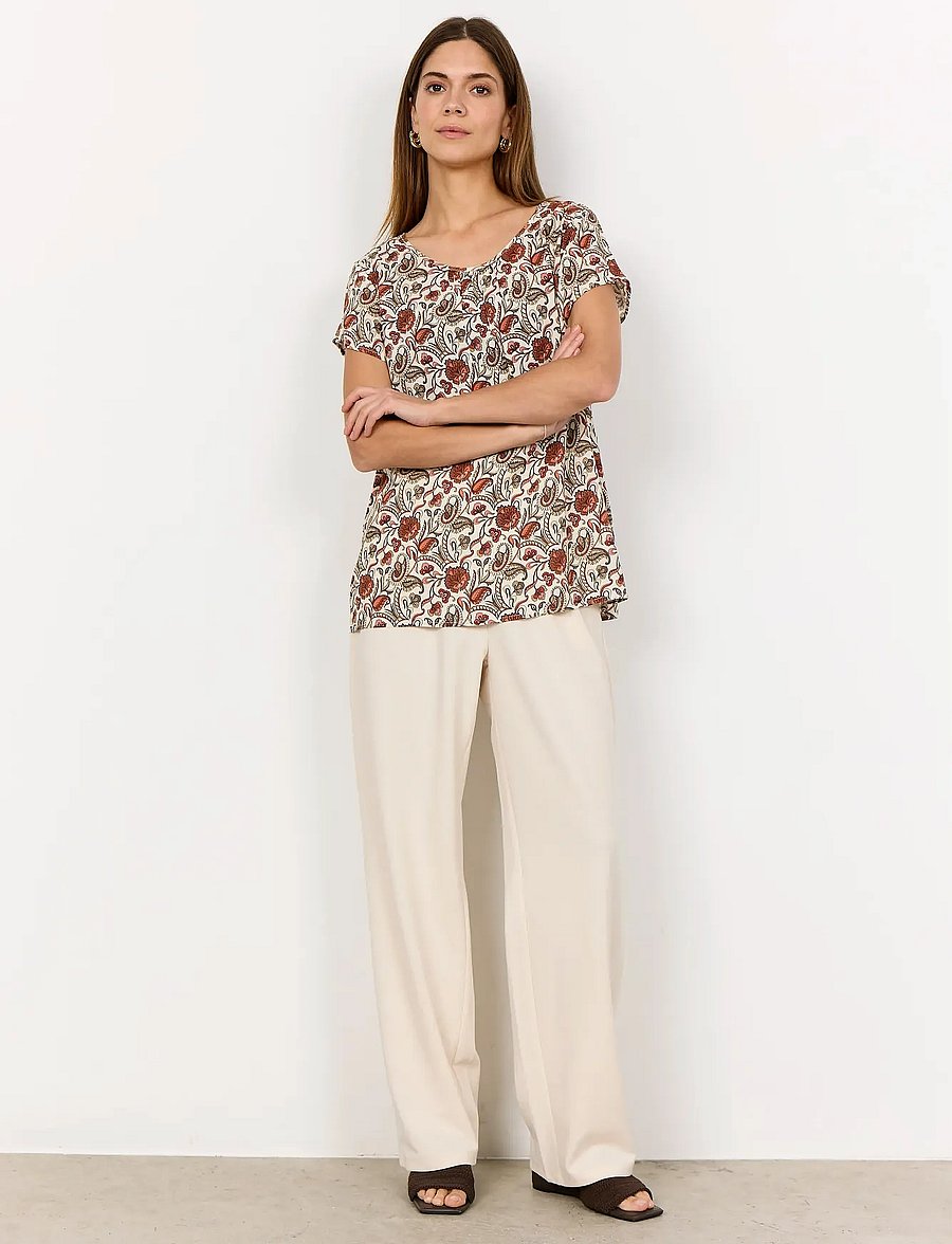 Soyaconcept - SC-SAMEA - kortærmede bluser - 4577c mineral red combi - 4