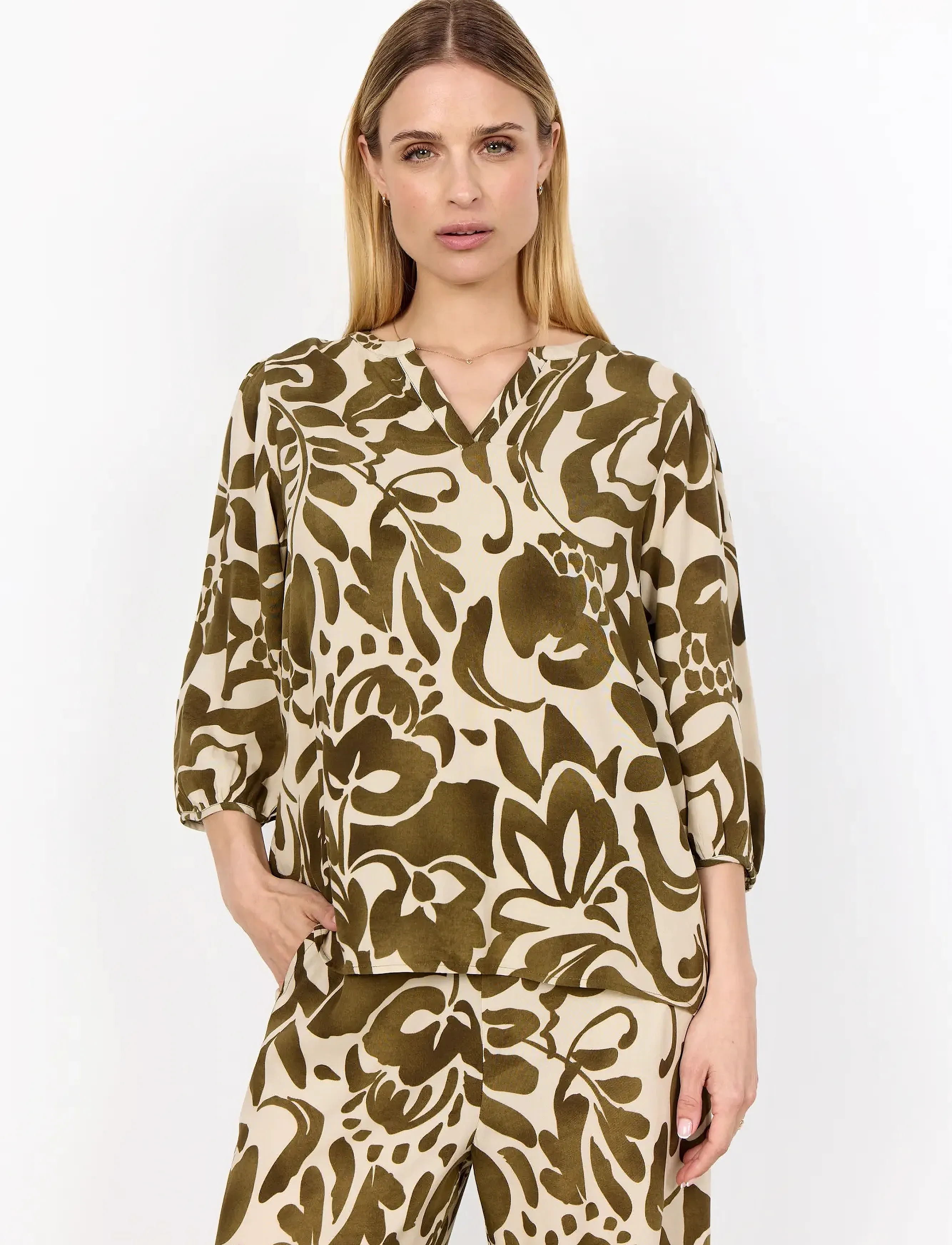 Soyaconcept - SC-SENTA - langärmlige blusen - 7230 misty olive combi - 4
