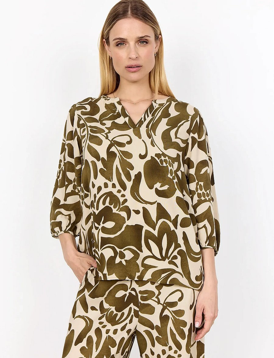Soyaconcept - SC-SENTA - three-quarter-sleeved blouses - 7230 misty olive combi - 4
