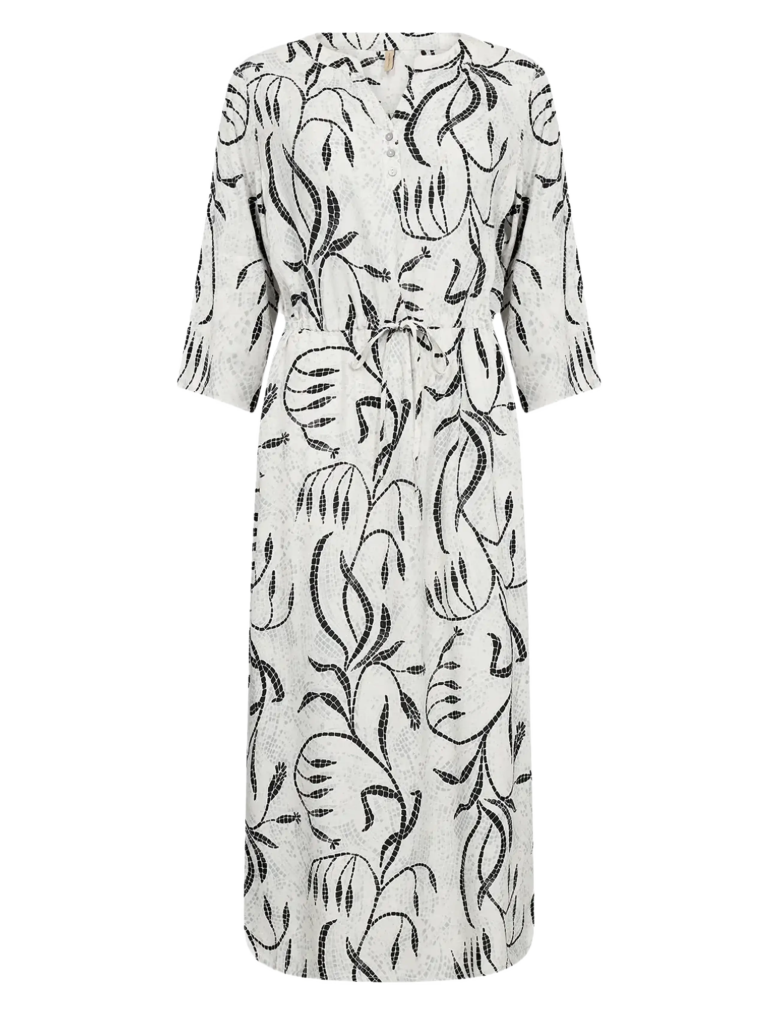 Soyaconcept SC-SABIRA - Midi-jurken - 9999 BLACK COMBI / white
