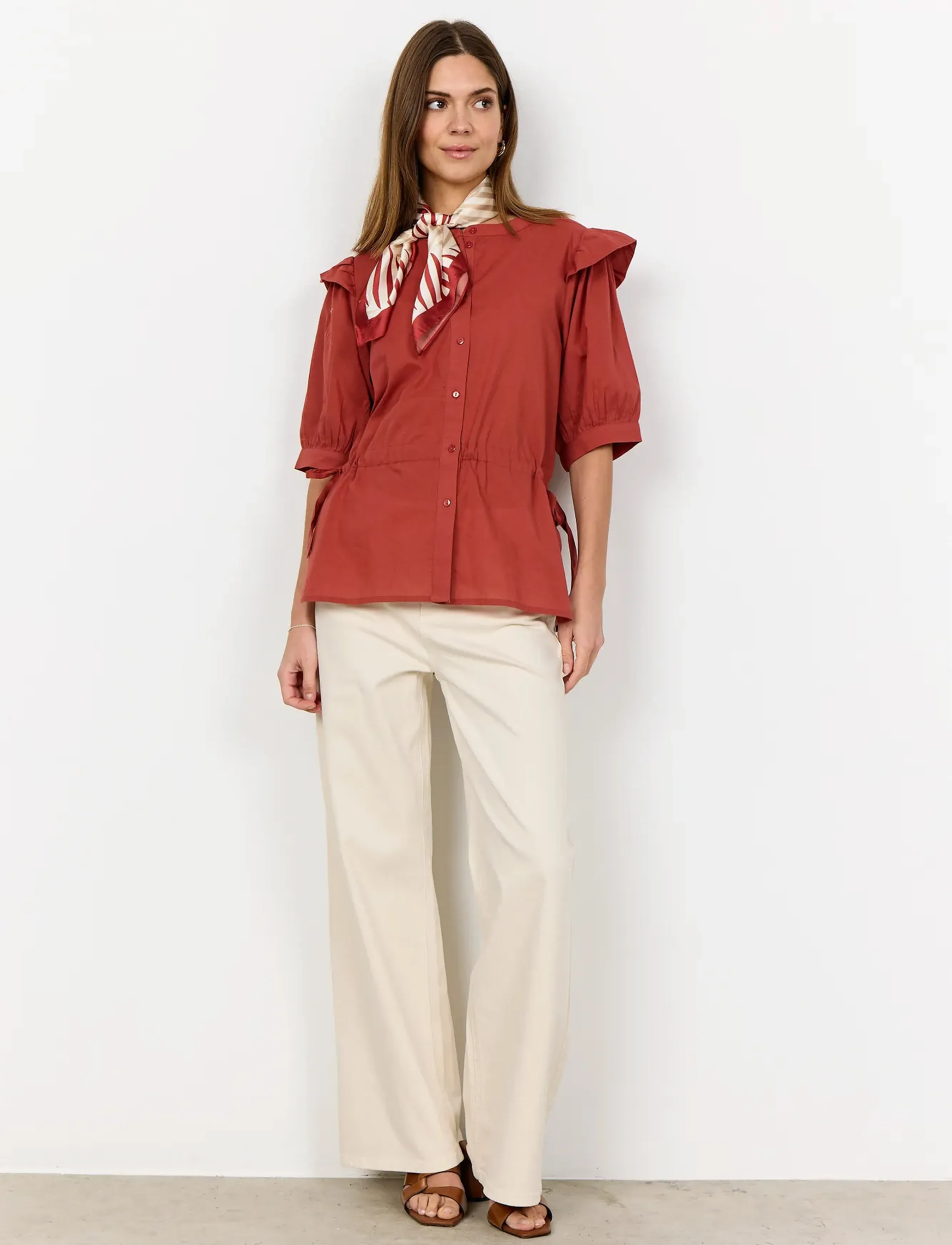 Soyaconcept - SC-CALISTE - kortärmade skjortor - 4577 mineral red - 4