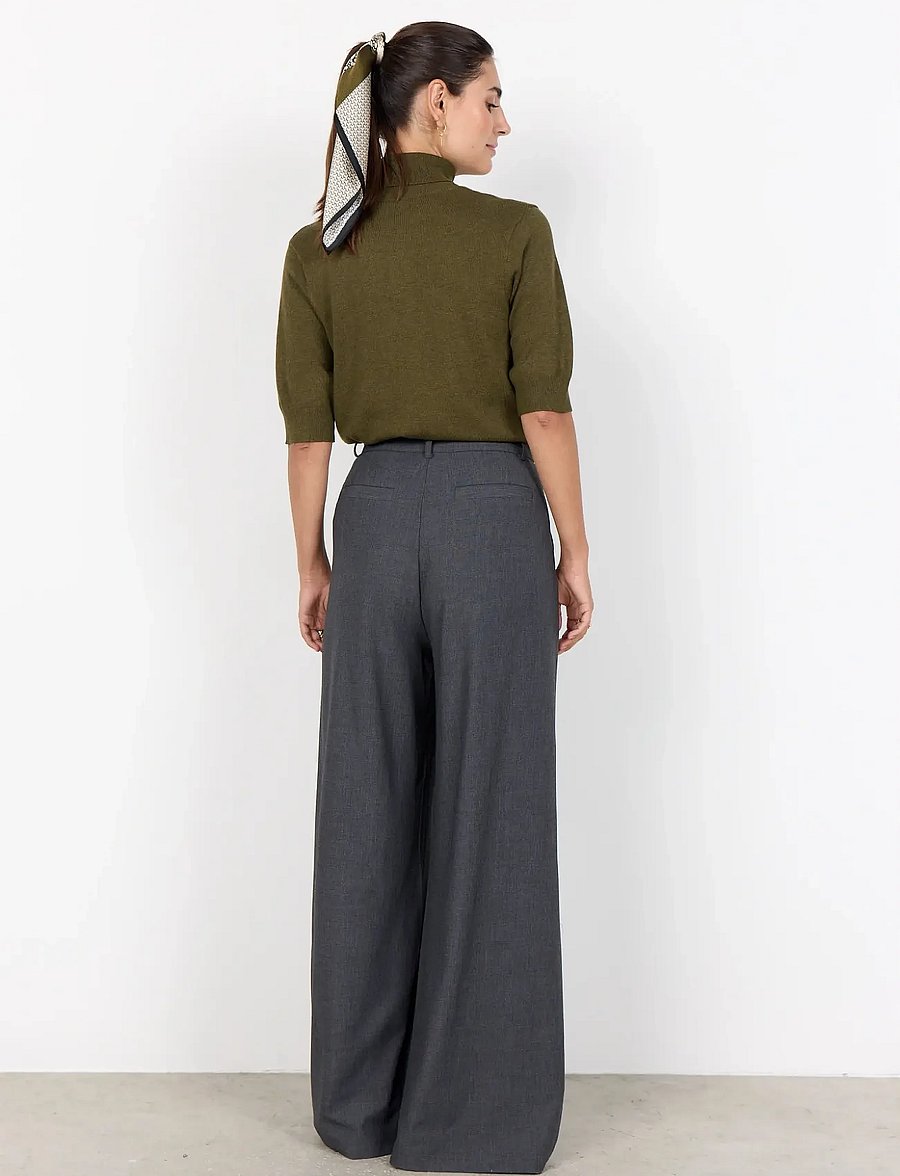 Soyaconcept - SC-VENUS - leveälahkeiset housut - 99870 dark earth melange - 3