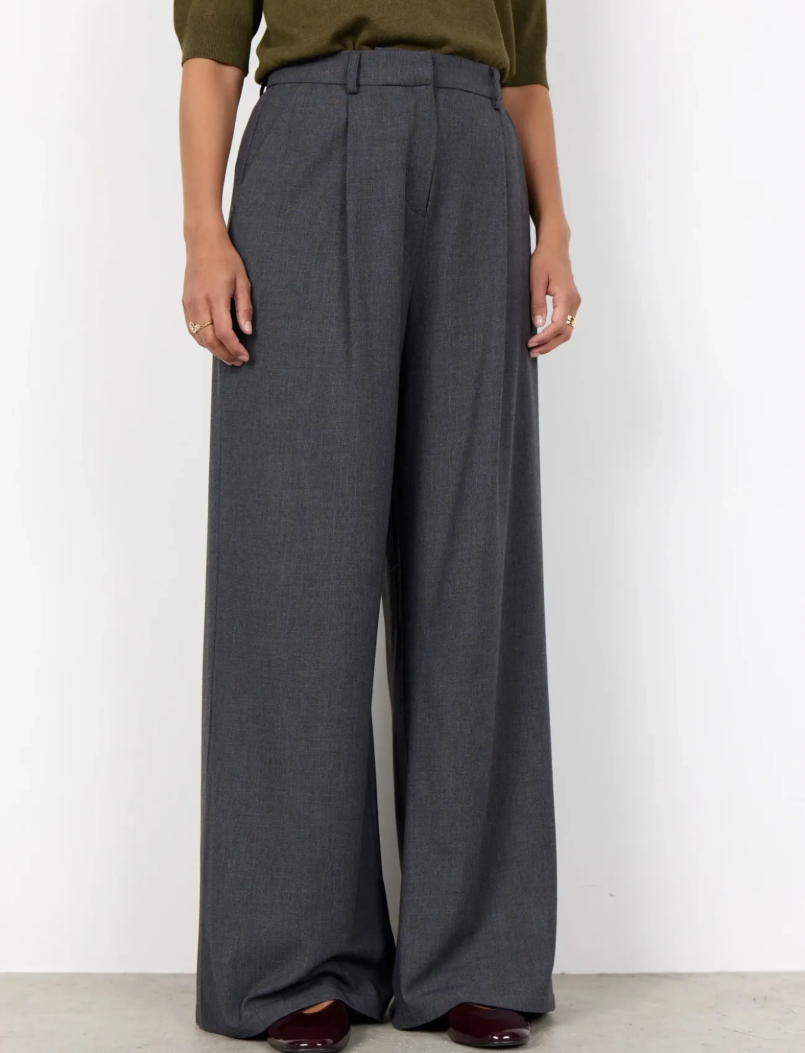 Soyaconcept - SC-VENUS - hosen mit weitem bein - 99870 dark earth melange - 4