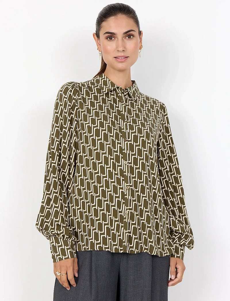 Soyaconcept - SC-VARLA - langærmede skjorter - 7965c dark olive combi - 0