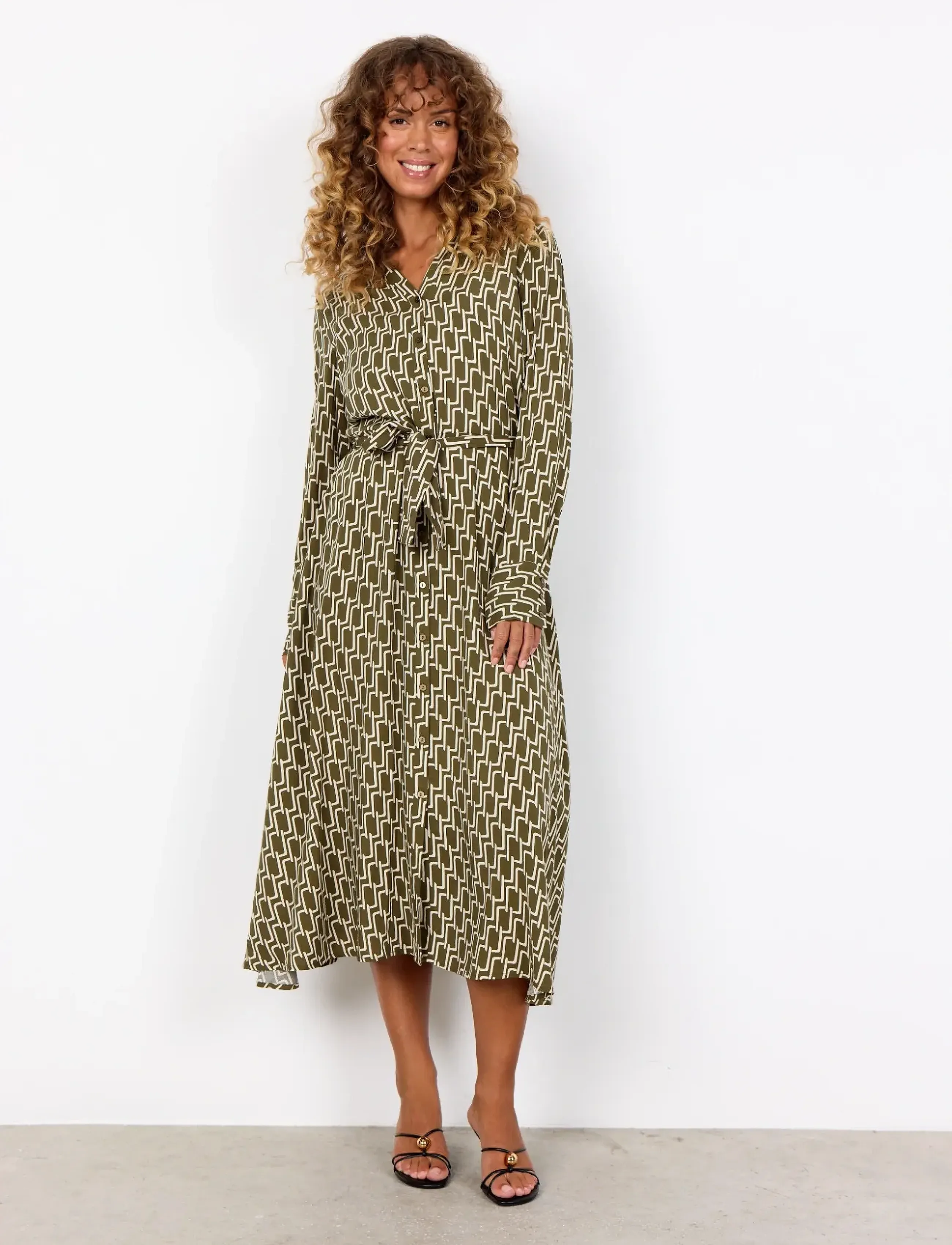 Soyaconcept - SC-VARLA - shirt dresses - 7965c dark olive combi - 4
