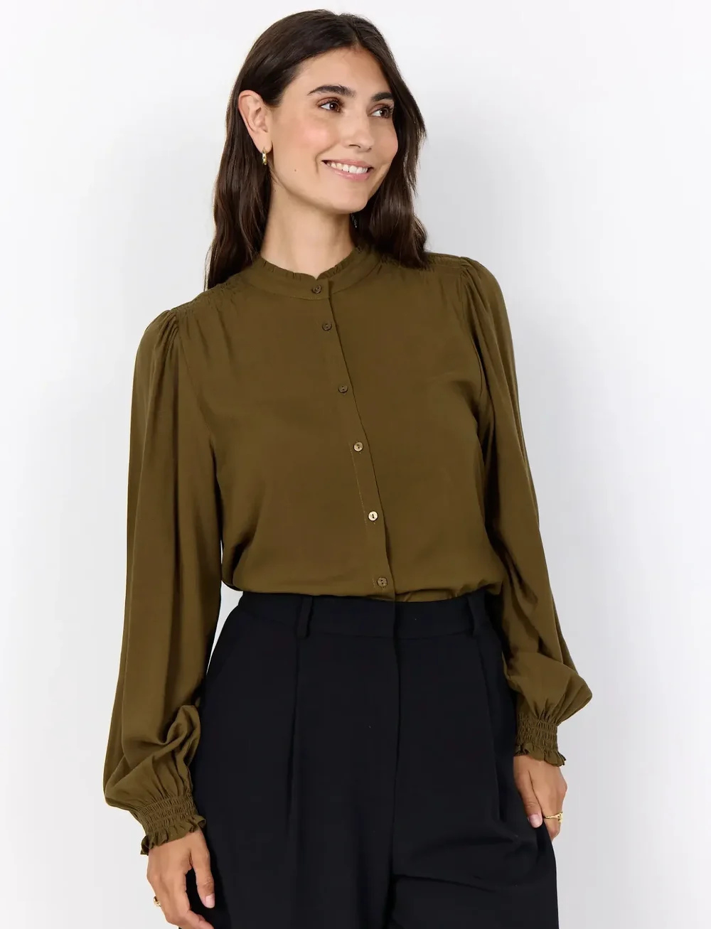 Soyaconcept - SC-RADIA - langærmede skjorter - 7965 dark olive - 0