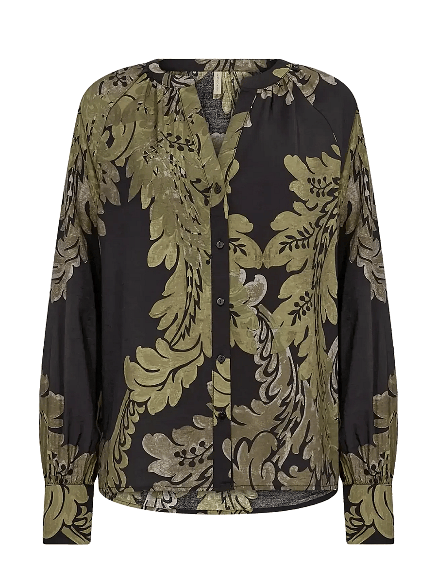 Soyaconcept - SC-VAIKE - langærmede bluser - 7965c dark olive combi - 1