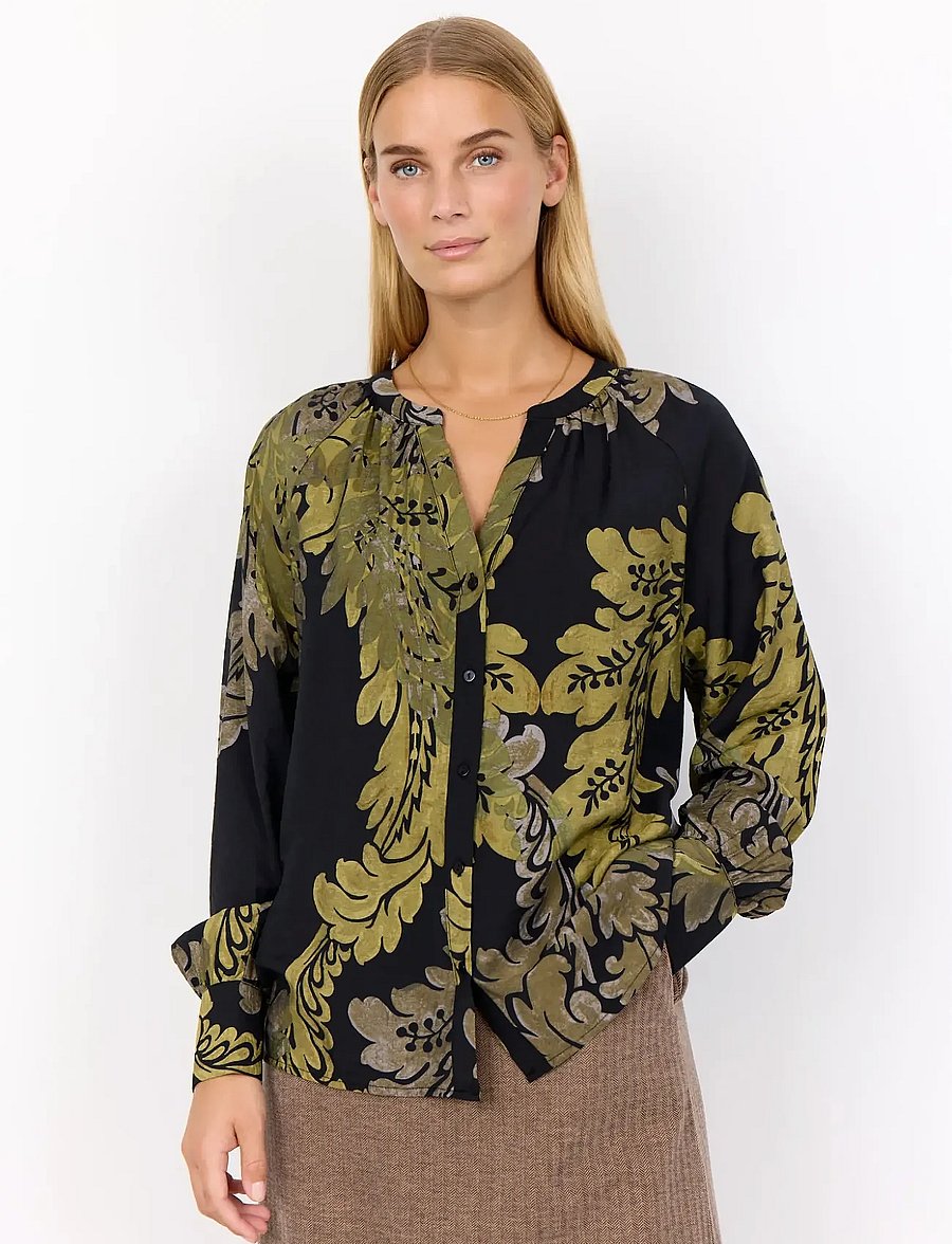 Soyaconcept - SC-VAIKE - langærmede bluser - 7965c dark olive combi - 0