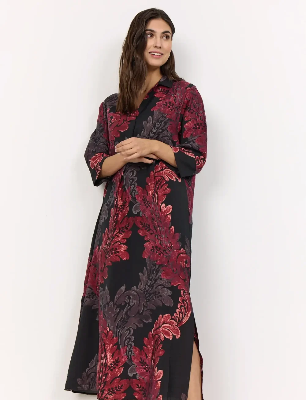 Soyaconcept - SC-VAIKE - midi kleitas - 4780c red combi - 0