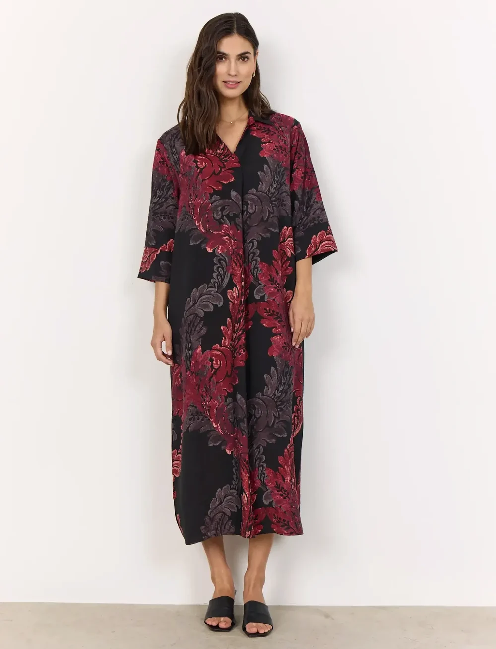 Soyaconcept - SC-VAIKE - midi kleitas - 4780c red combi - 4