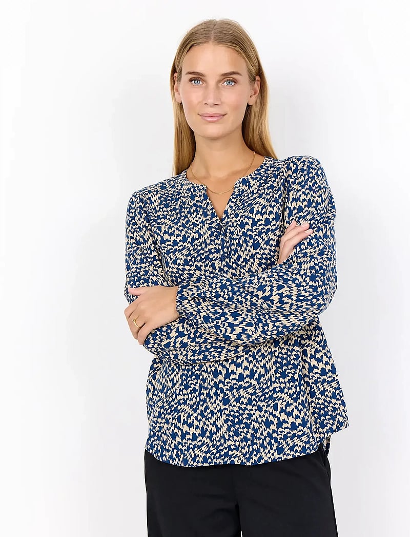 Soyaconcept - SC-VAN - langärmlige blusen - 6832c estate blue combi - 0