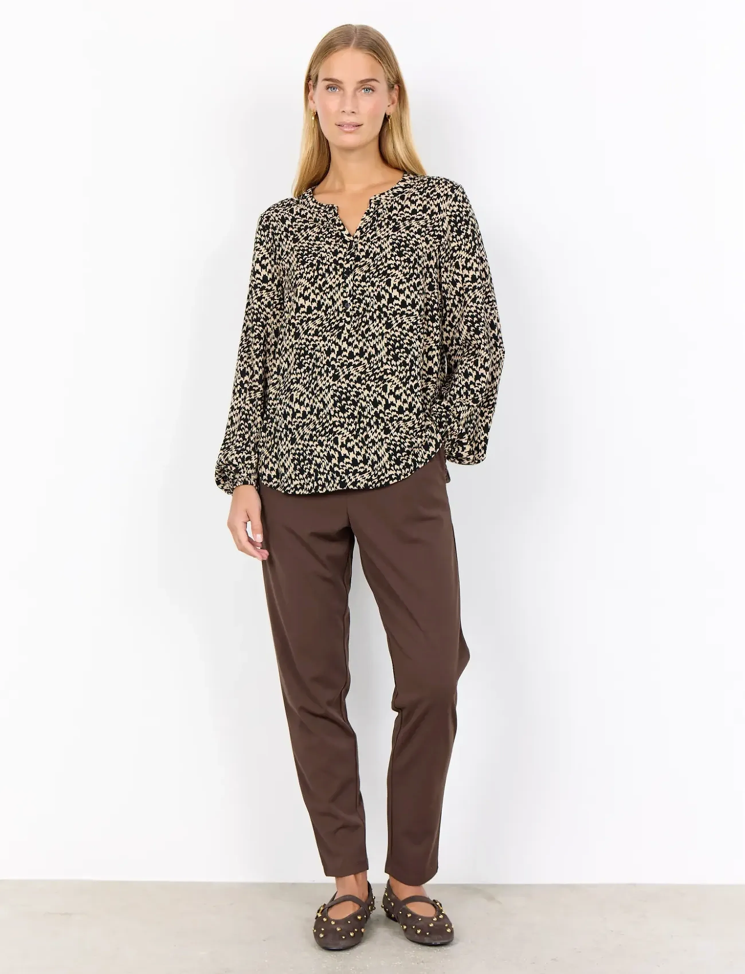 Soyaconcept - SC-VAN - langermede bluser - 9999 black combi - 4