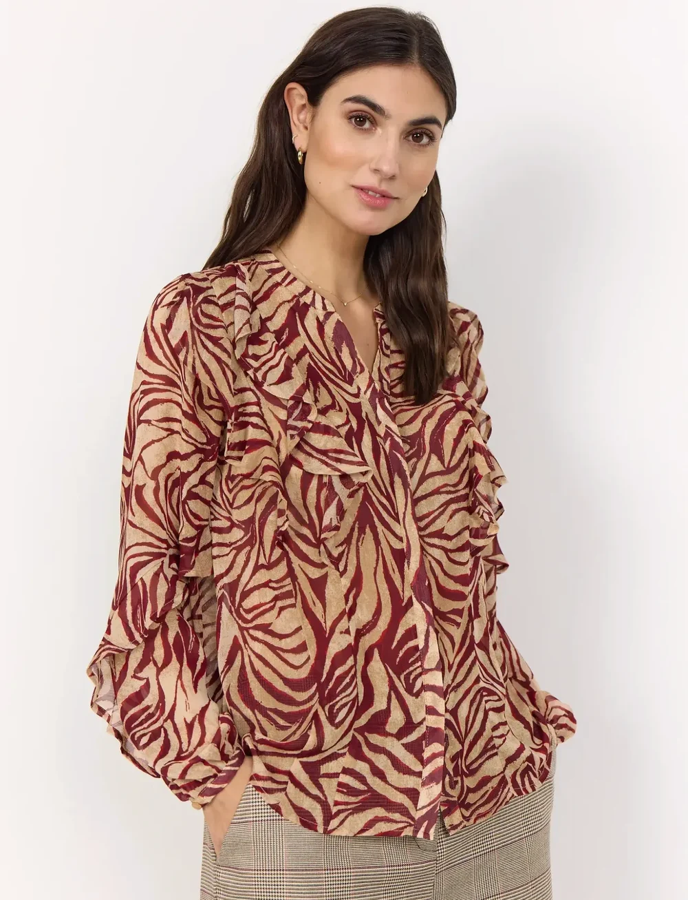 Soyaconcept - SC-VALBORG - langärmlige blusen - 4780c red combi - 0