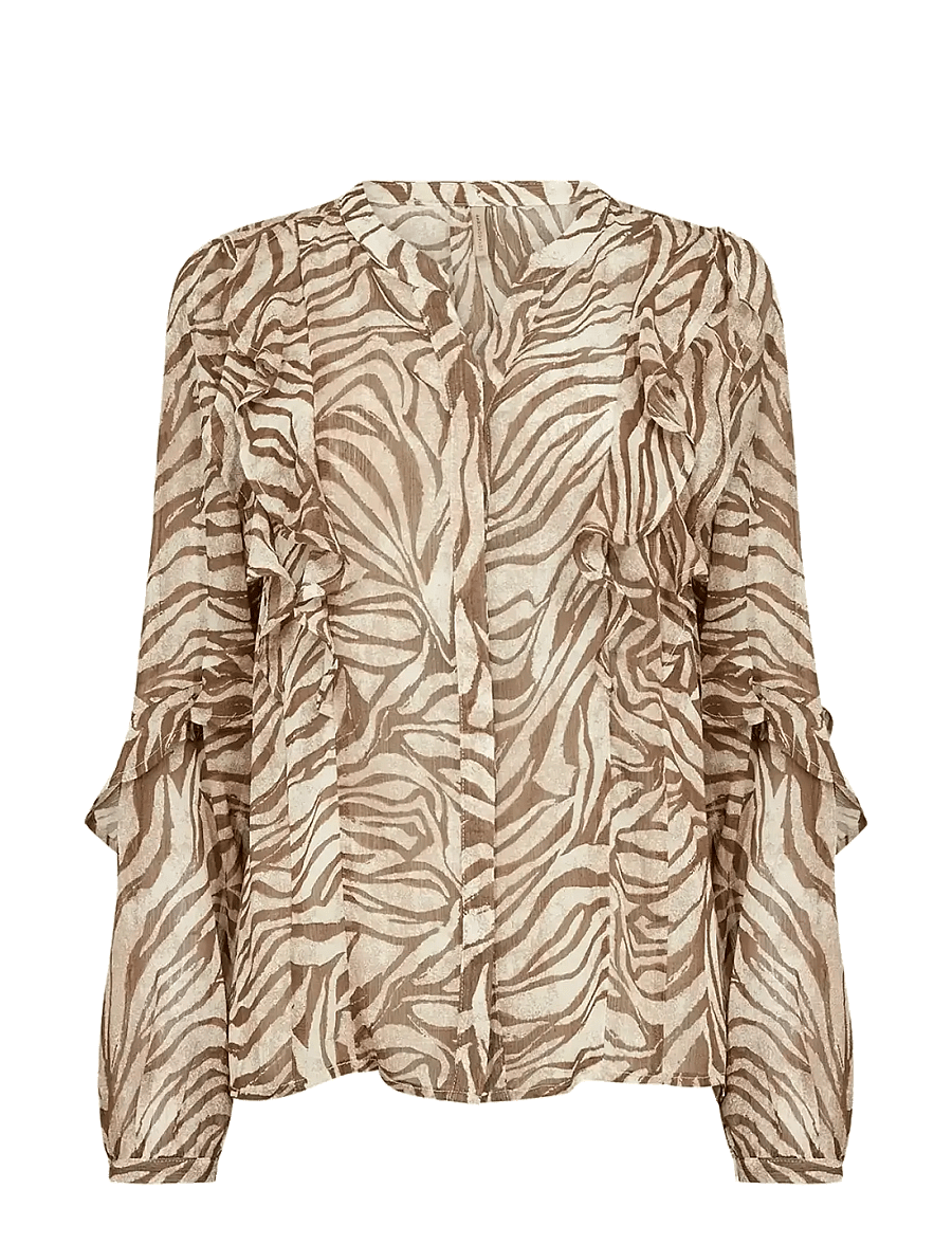 Soyaconcept - SC-VALBORG - pikkade varrukatega pluusid - 7965c dark olive combi - 1