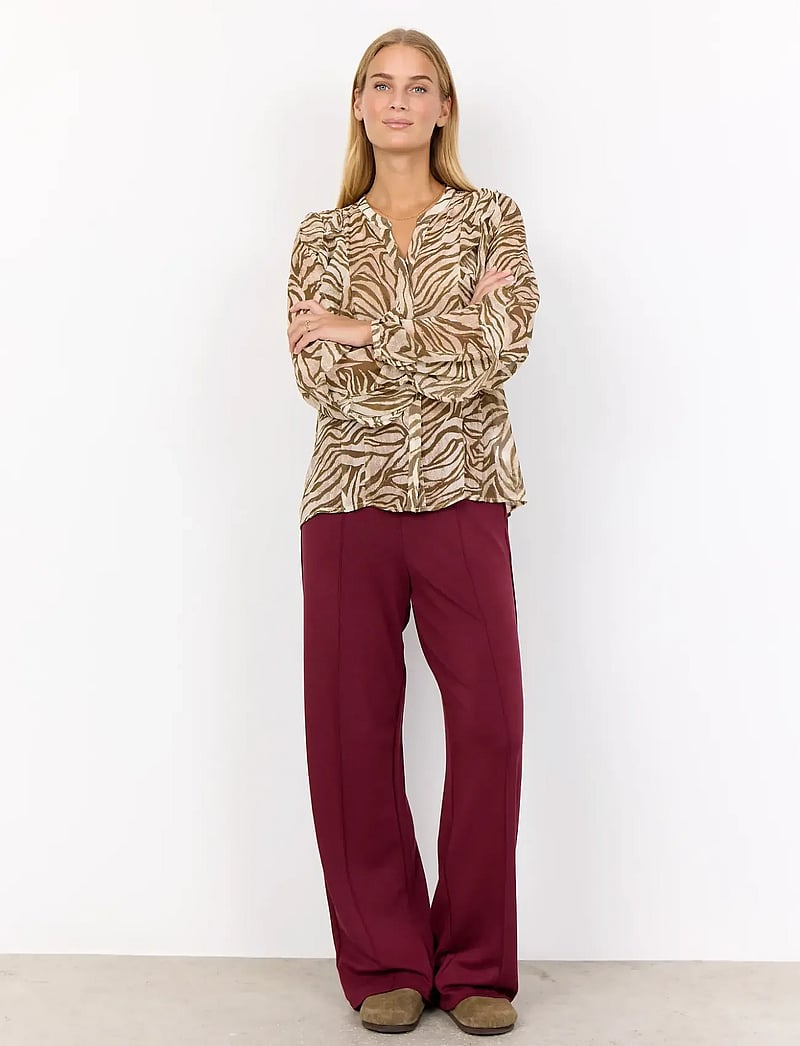 Soyaconcept - SC-VALBORG - langærmede bluser - 7965c dark olive combi - 4