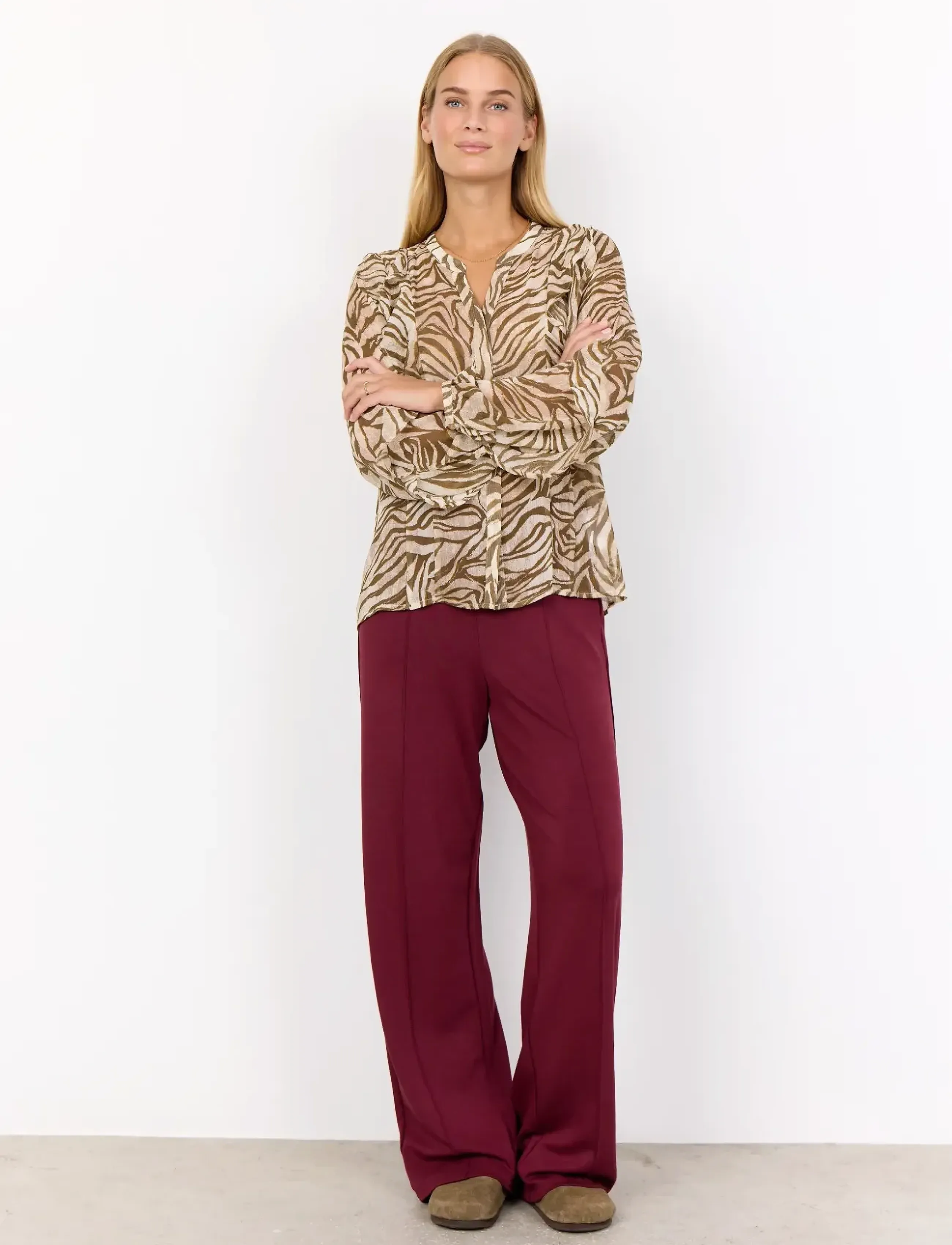 Soyaconcept - SC-VALBORG - long sleeved blouses - 7965c dark olive combi - 4