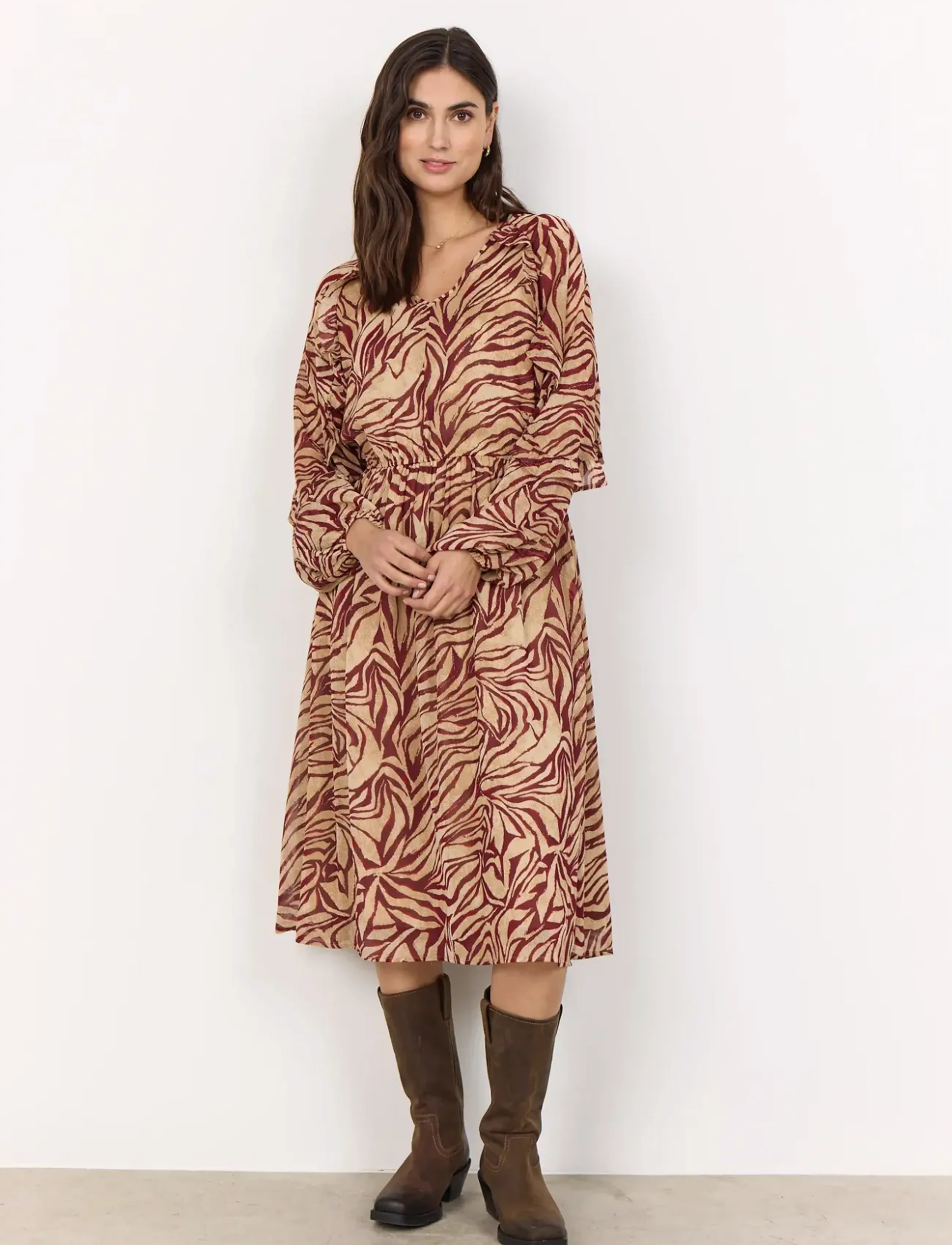 Soyaconcept - SC-VALBORG - midiklänningar - 4780c red combi - 4