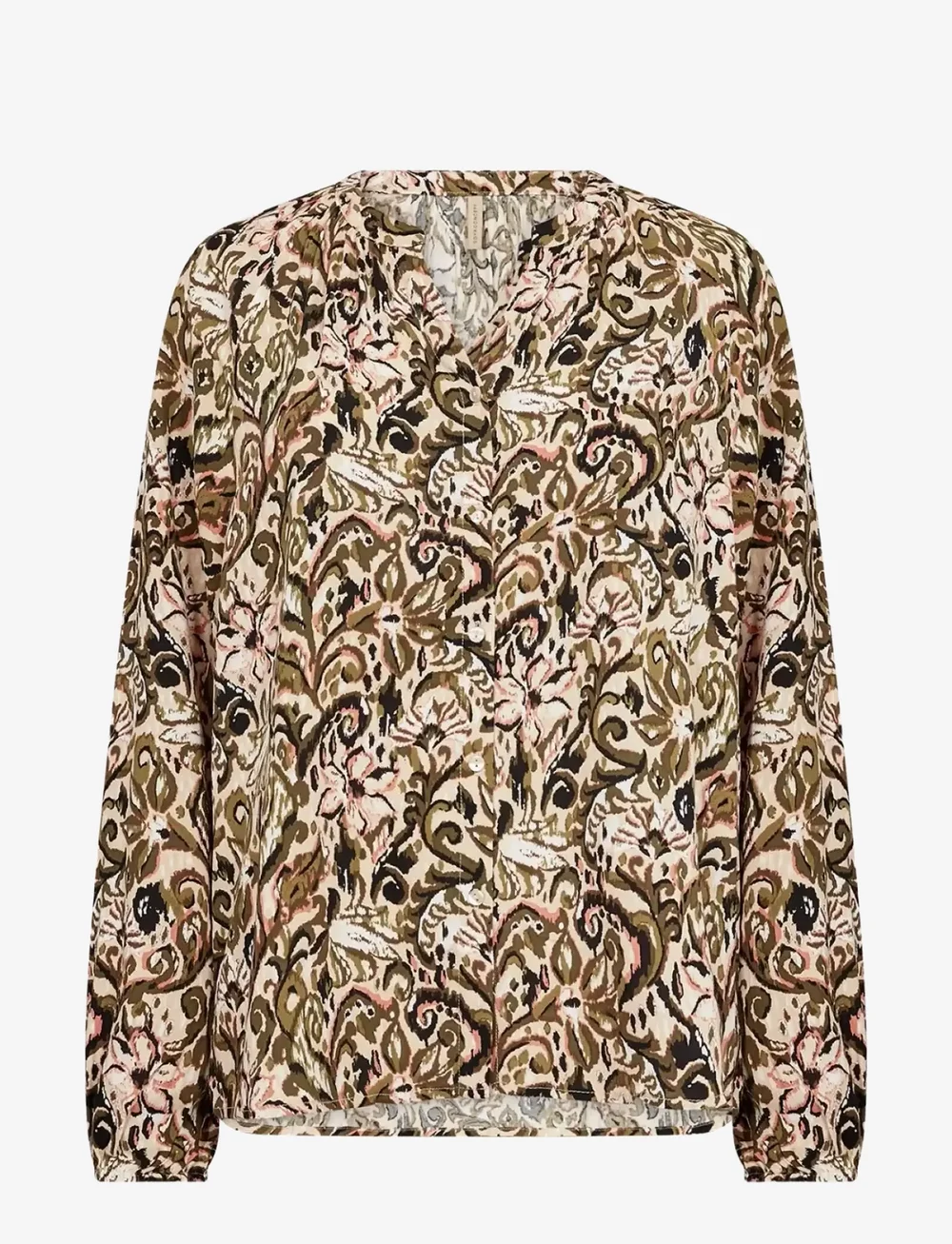 Soyaconcept - SC-VAVA - langermede bluser - 7965c dark olive combi - 0