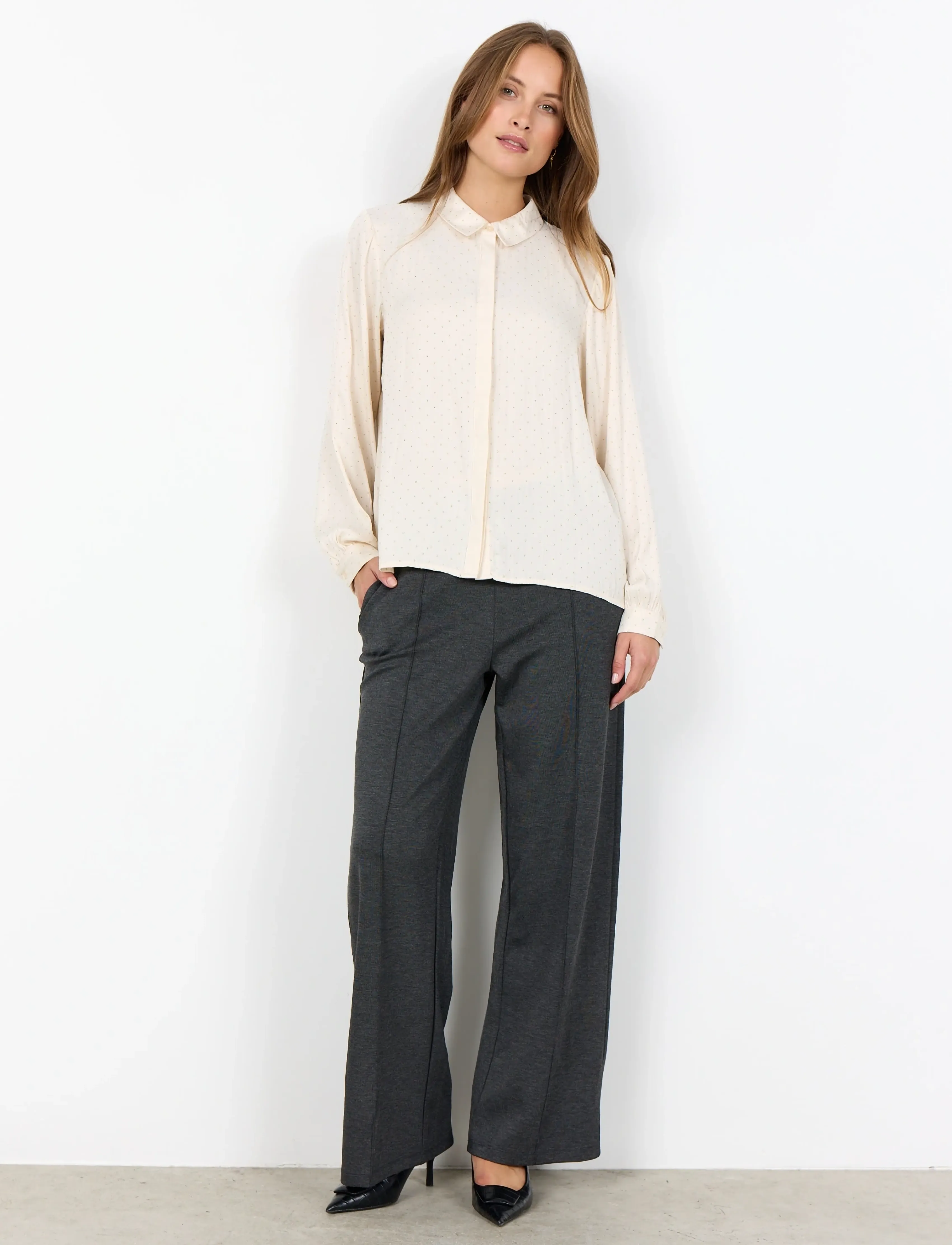 Soyaconcept - SC-ALAINE - blouses à manches longues - 1620 cream combi - 3