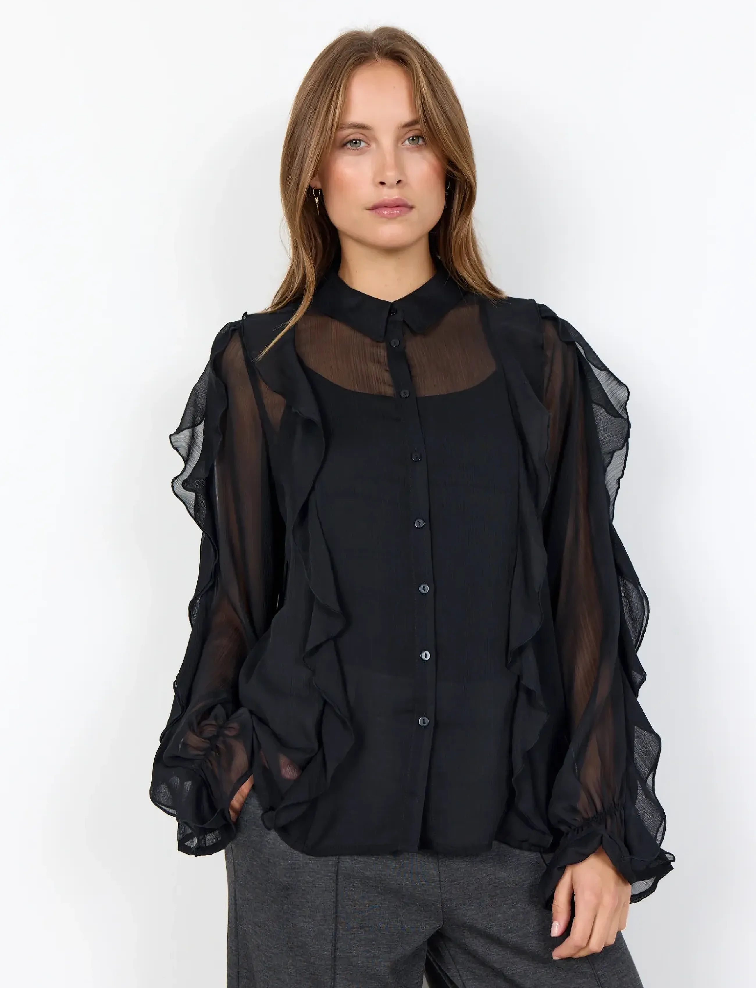 Soyaconcept - SC-NAIA - pikkade varrukatega särgid - 9999 black - 4