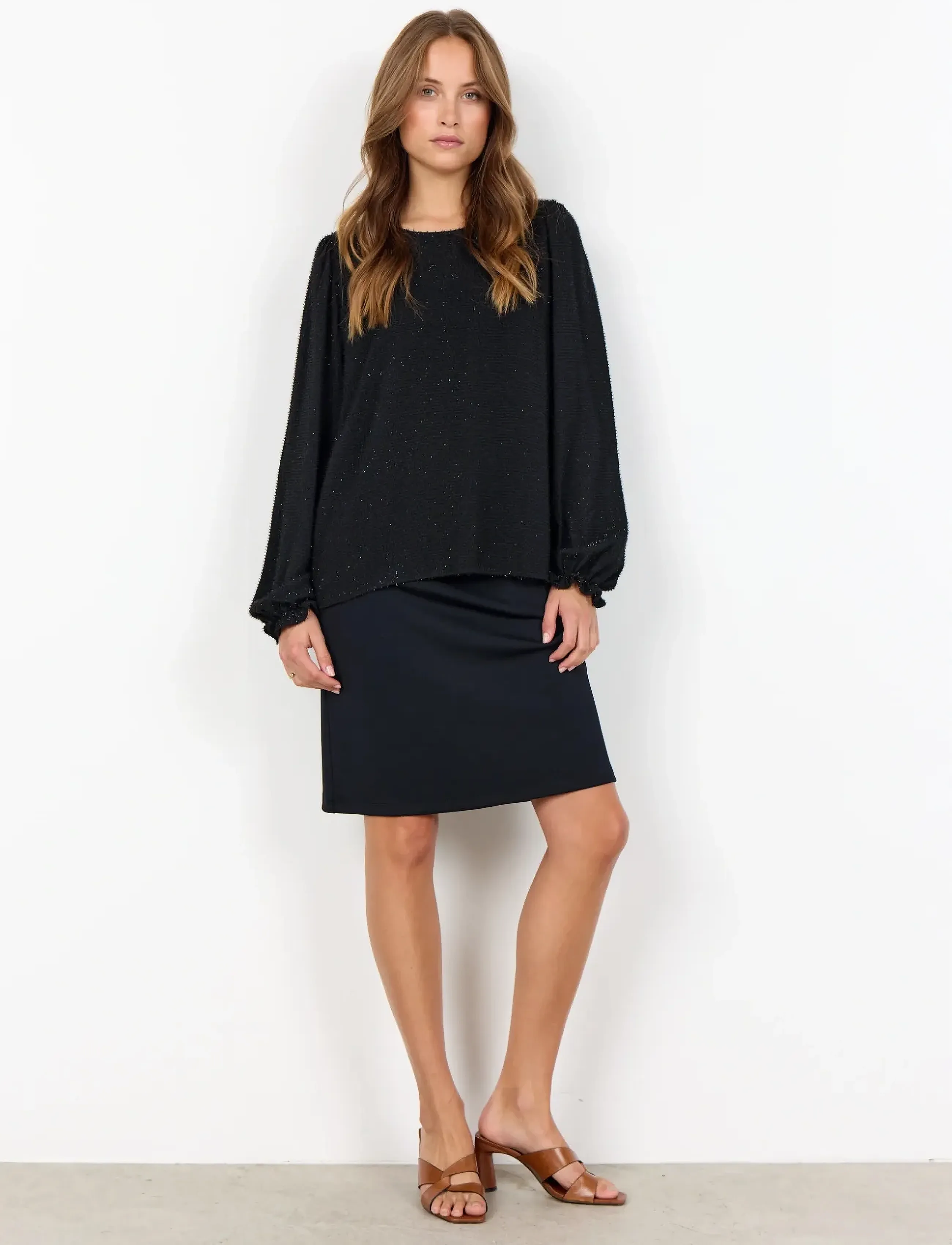 Soyaconcept - SC-ALINEA - pikkade varrukatega pluusid - 9999 black - 4
