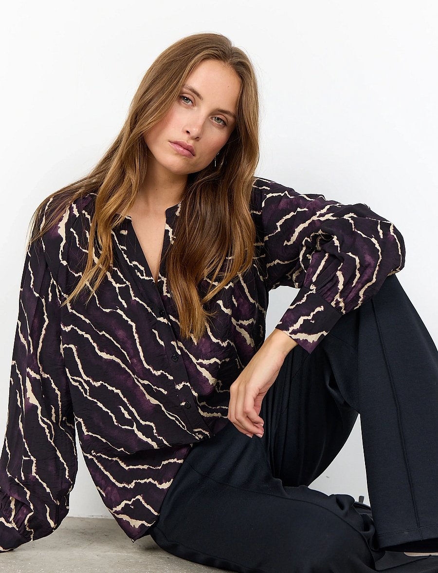 Soyaconcept - SC-ANYA - långärmade blusar - 5120c plum perfect combi - 0