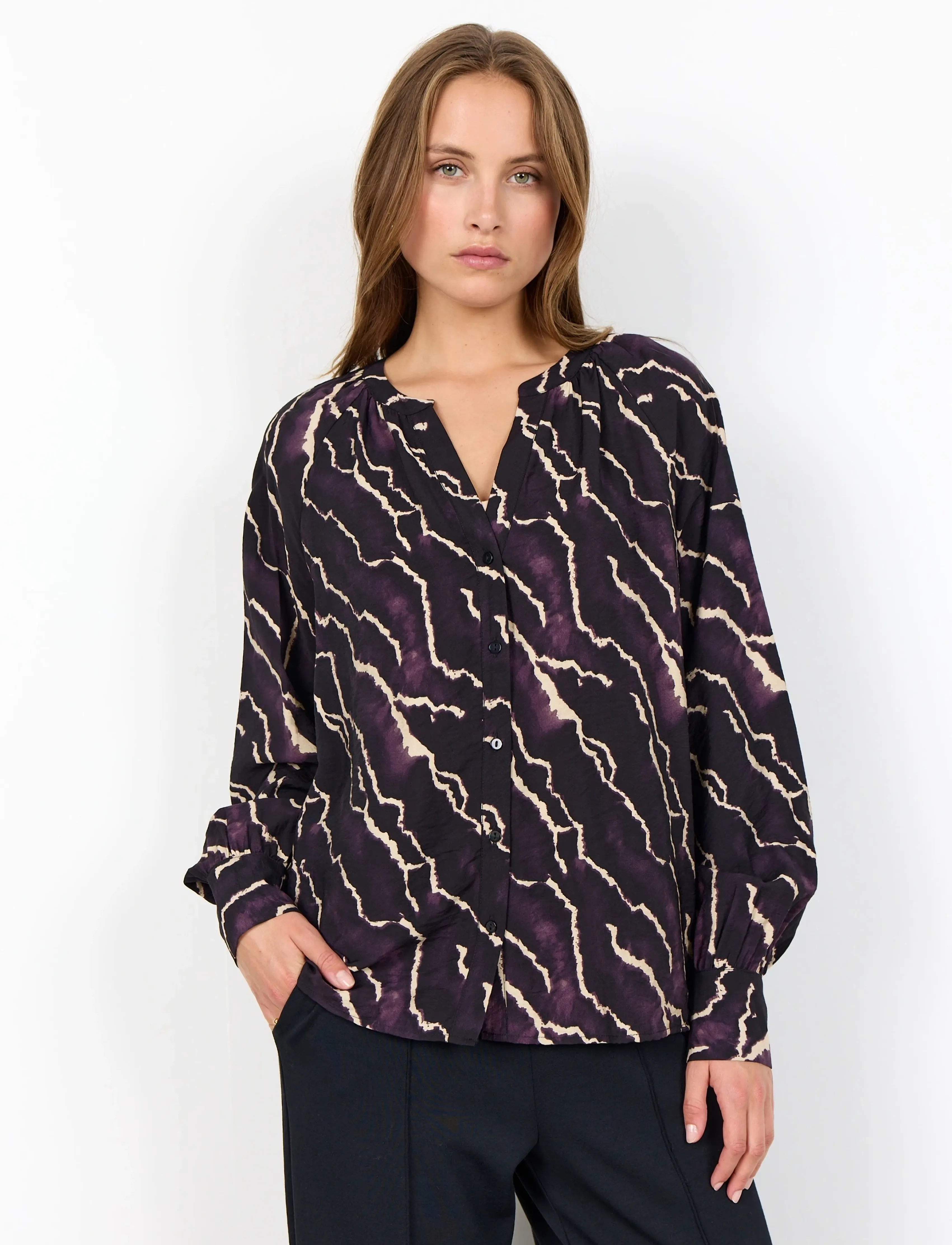Soyaconcept - SC-ANYA - langärmlige blusen - 5120c plum perfect combi - 3
