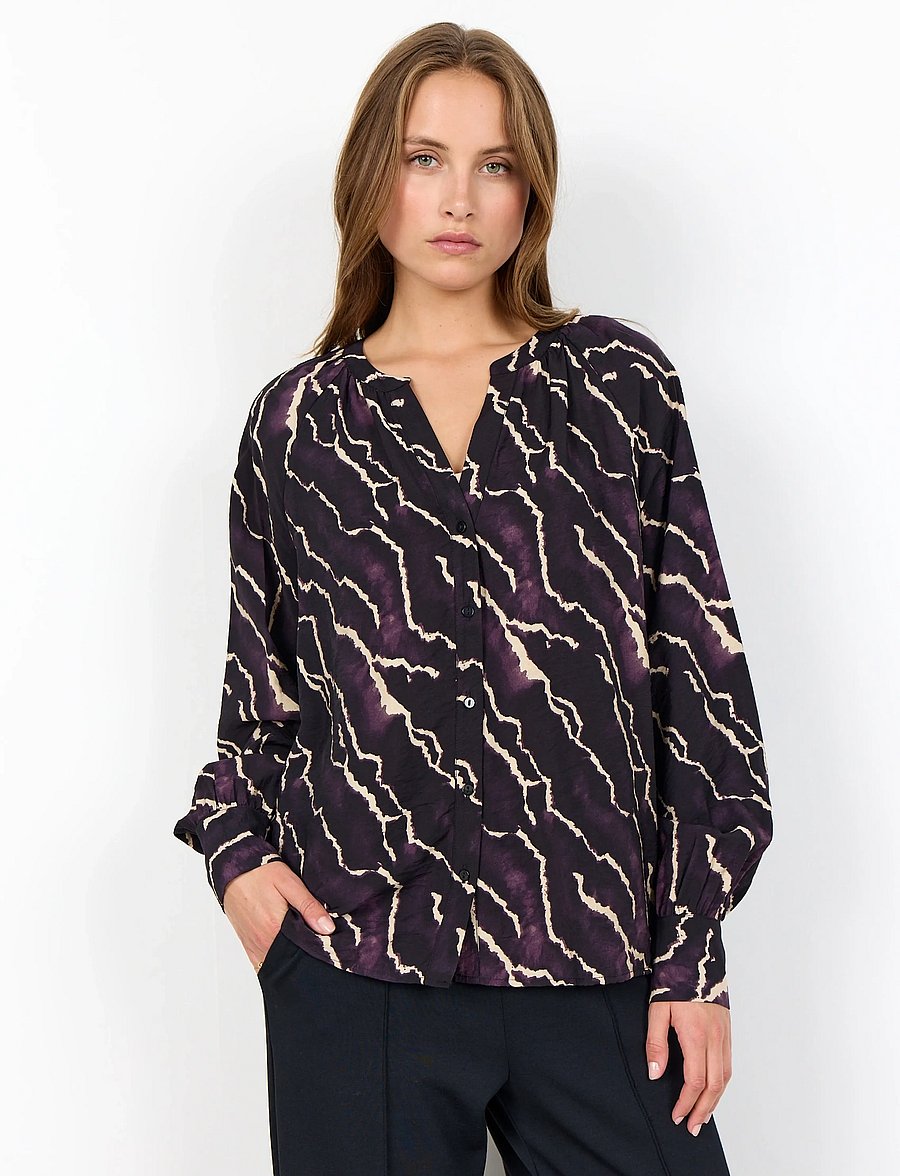 Soyaconcept - SC-ANYA - långärmade blusar - 5120c plum perfect combi - 3