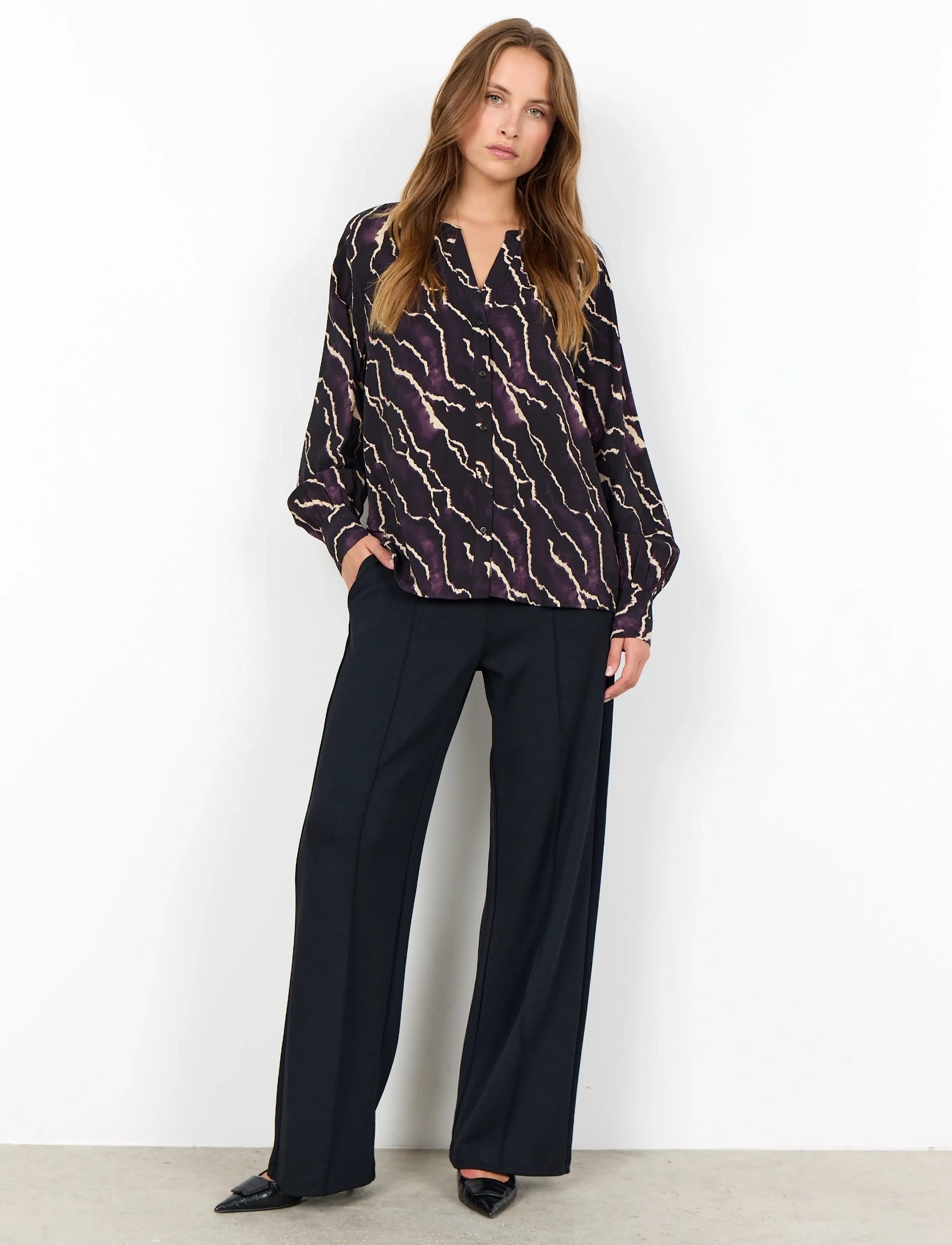 Soyaconcept - SC-ANYA - langärmlige blusen - 5120c plum perfect combi - 4