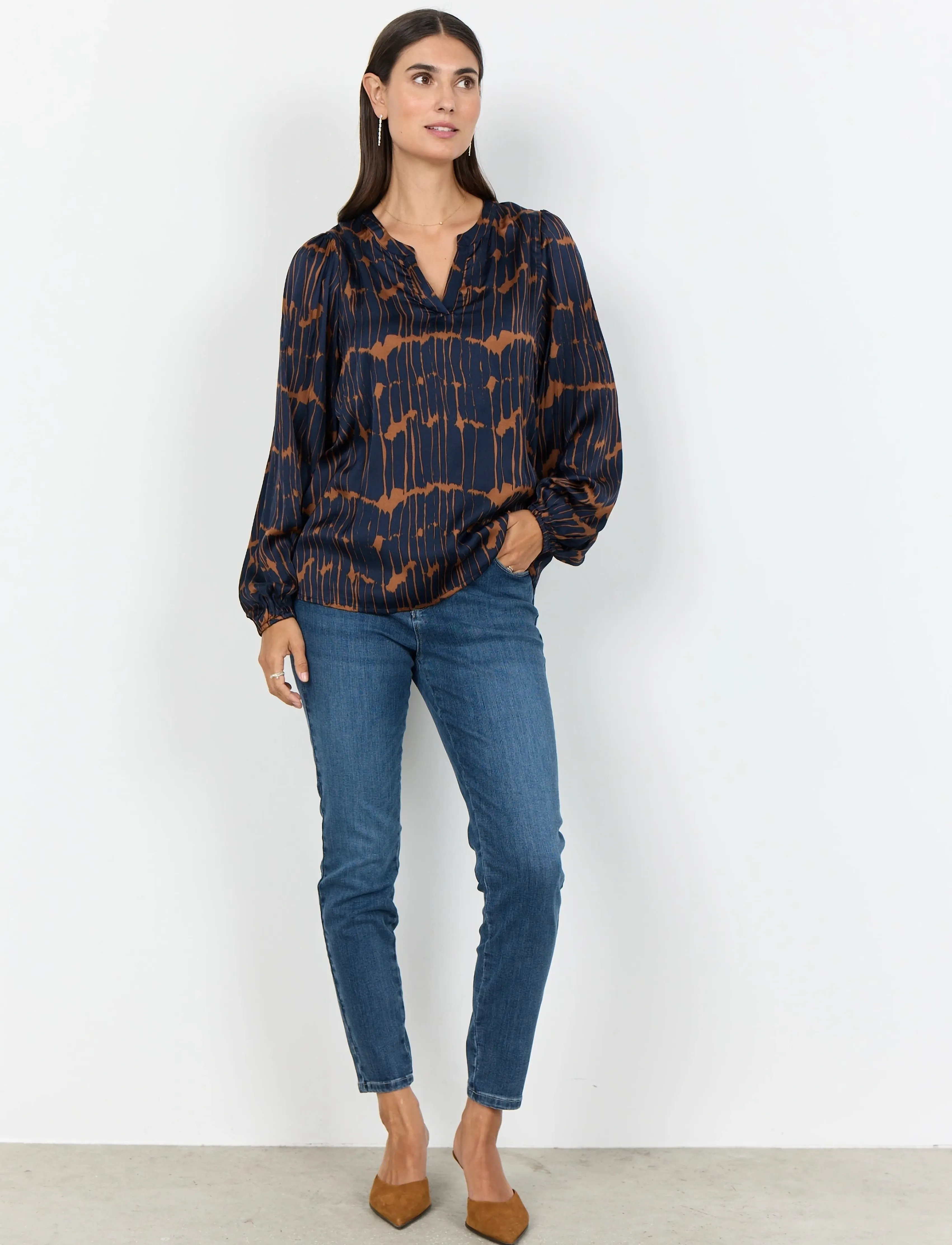 Soyaconcept - SC-ARLETTE - langærmede bluser - 6905c navy blazer combi - 3