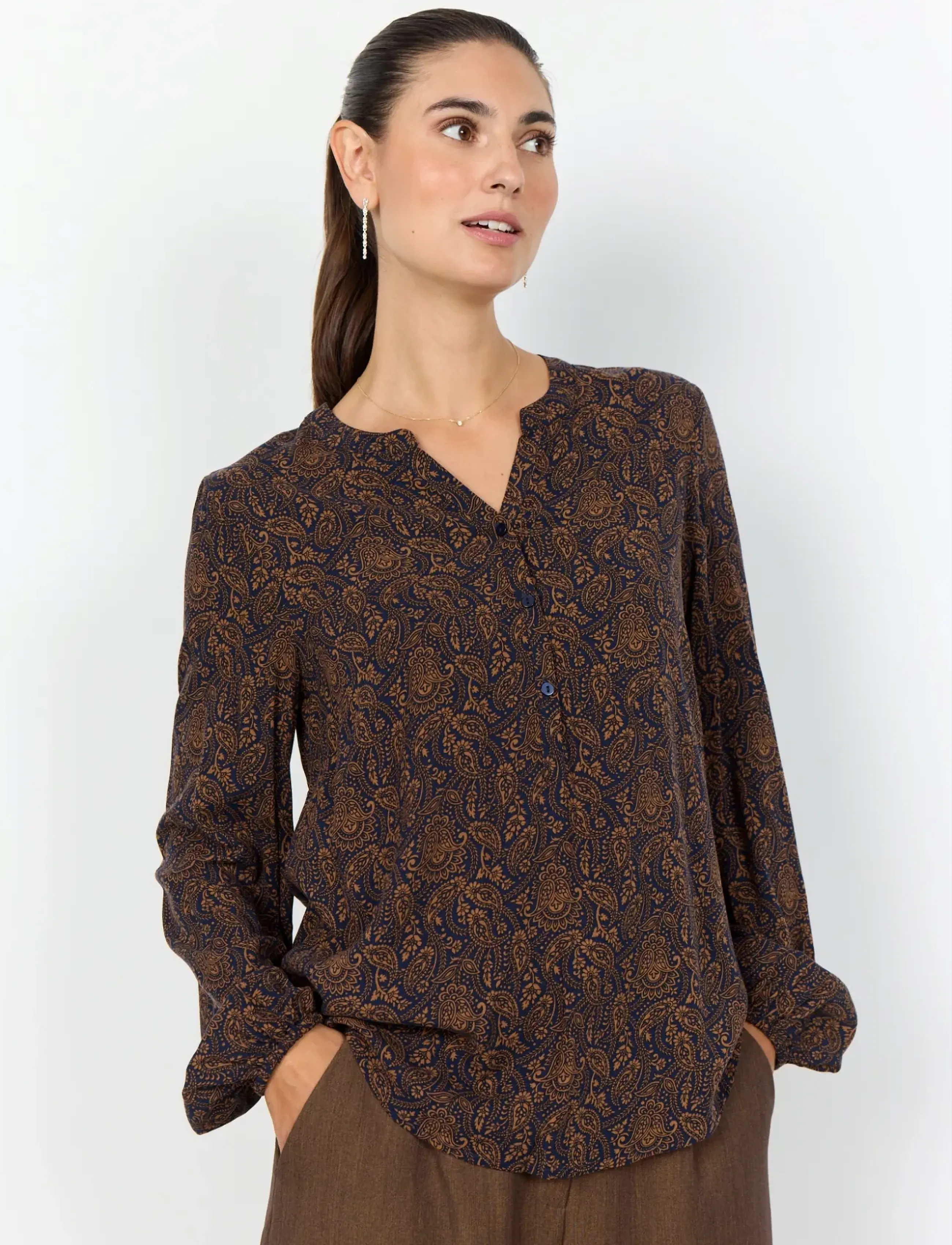 Soyaconcept SC-ASTER - Blusar & Skjortor - 6905C NAVY BLAZER COMBI / brown