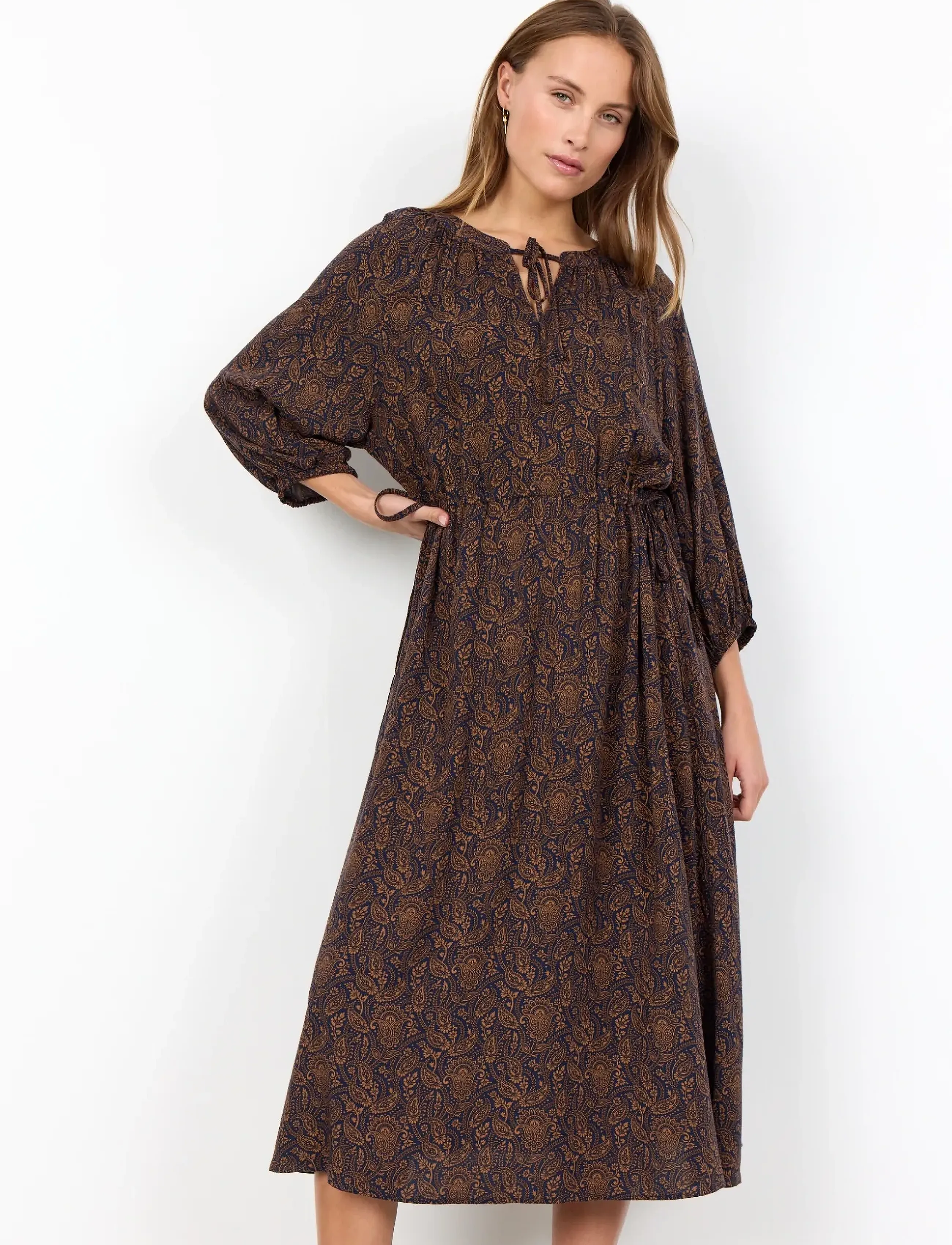 Soyaconcept SC-ASTER - Maxi Dresses - 6905C NAVY BLAZER COMBI / brown