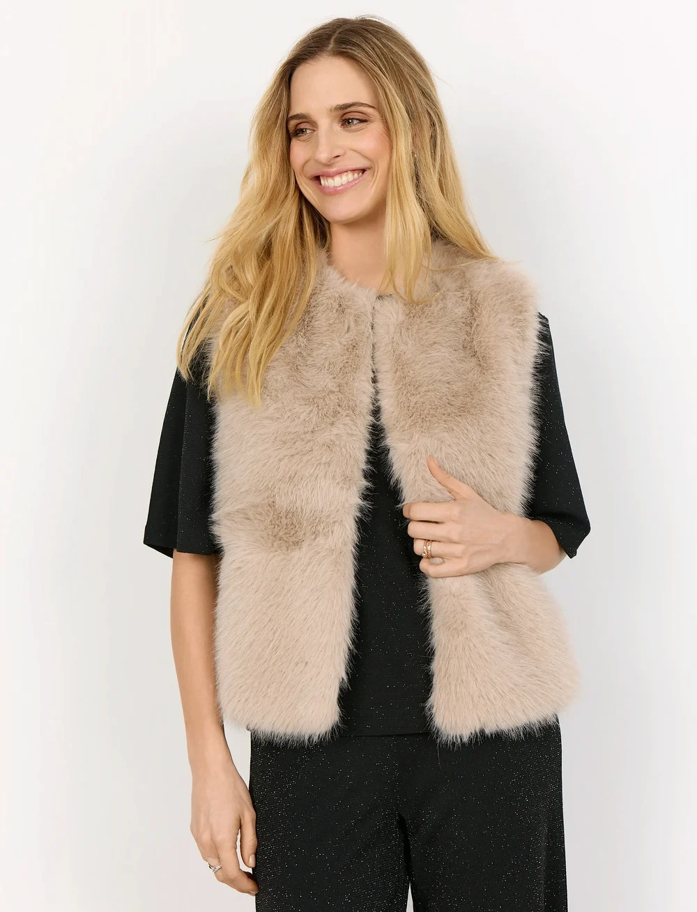 Soyaconcept - SC-NAIDA - strikveste - 1620 cream - 0