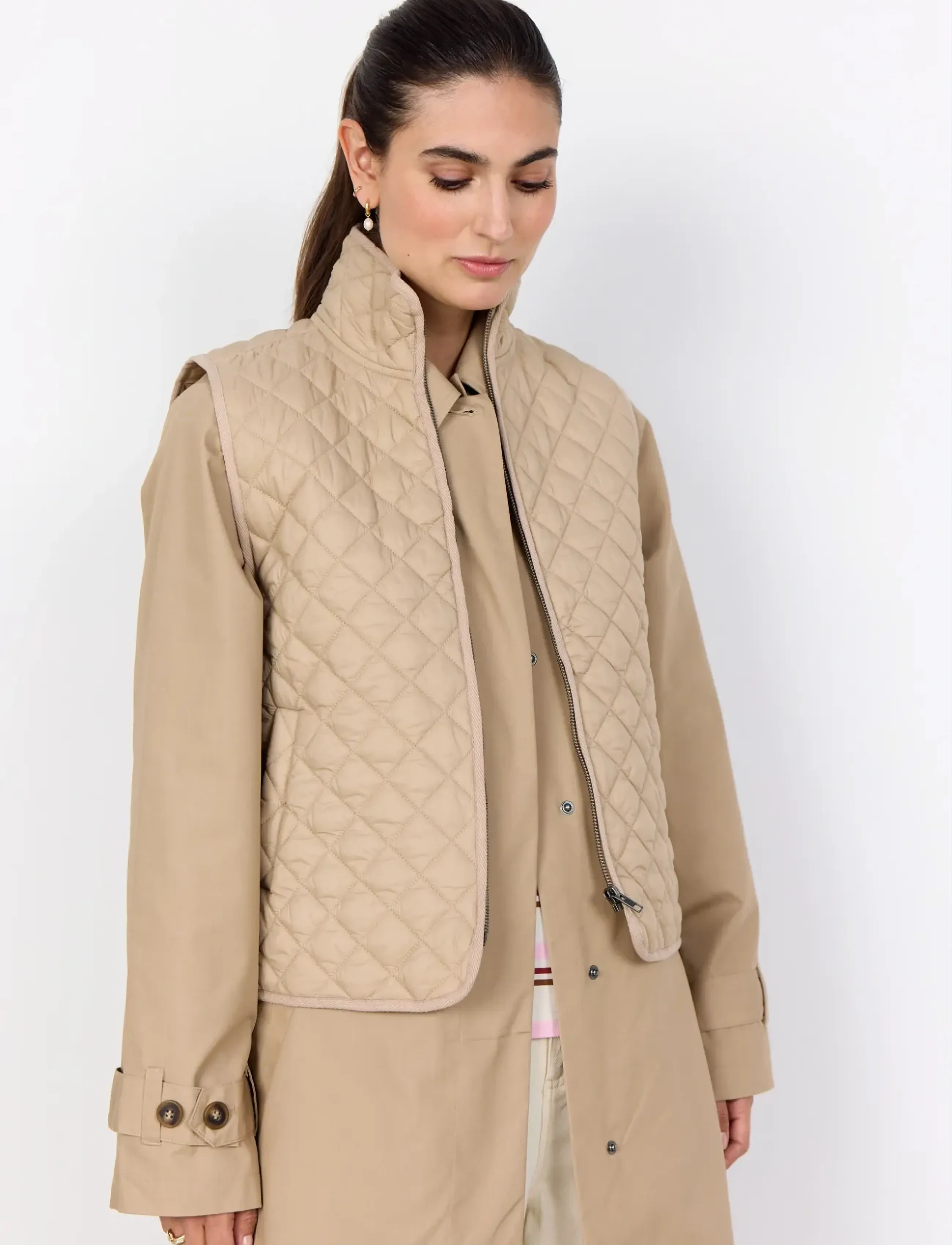 Soyaconcept Sc-Benete, Kvinder, Dynevest, Beige, Str: XL