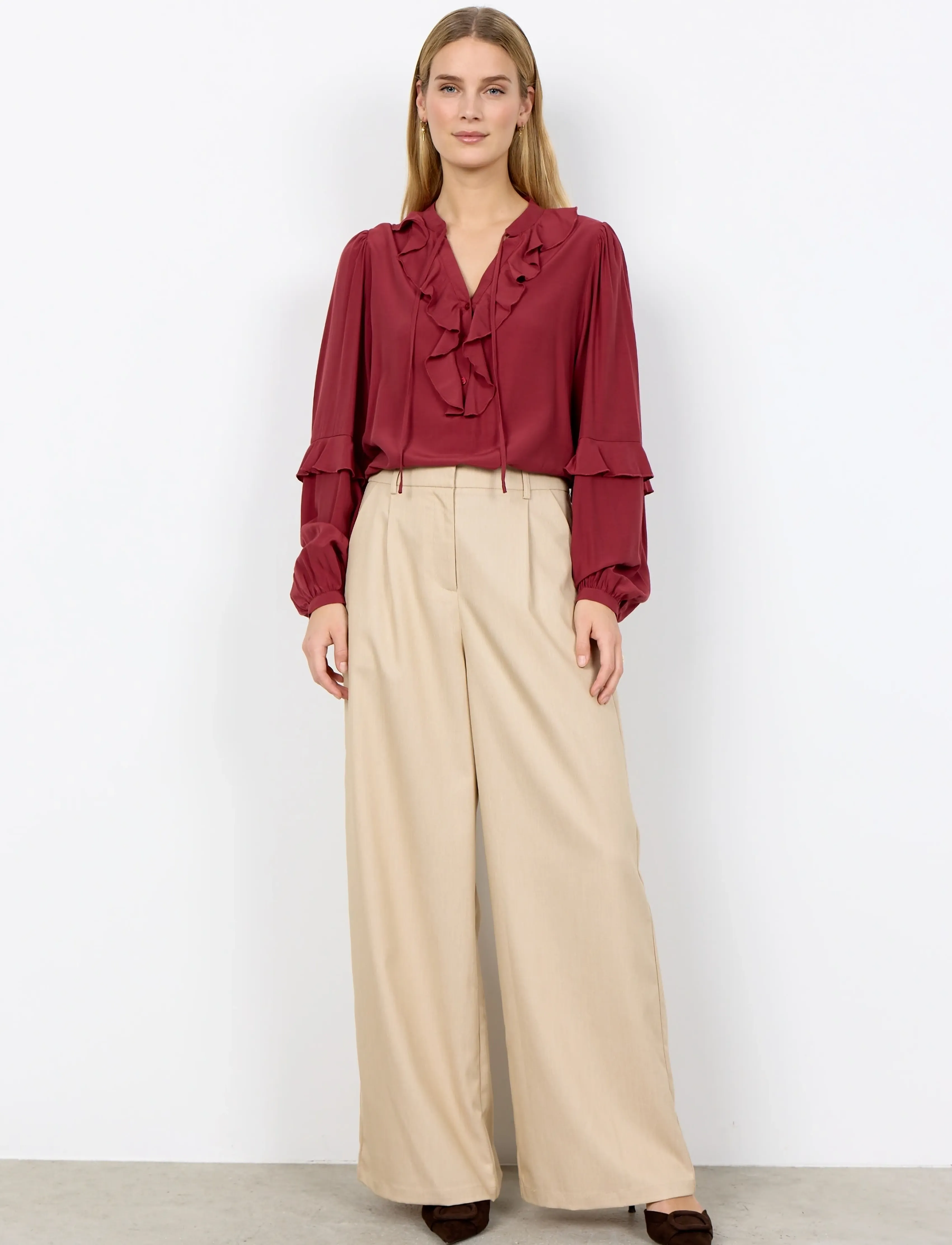 Soyaconcept Sc-Beth, 40, Trousers, Beige - Wide Leg, Frauen