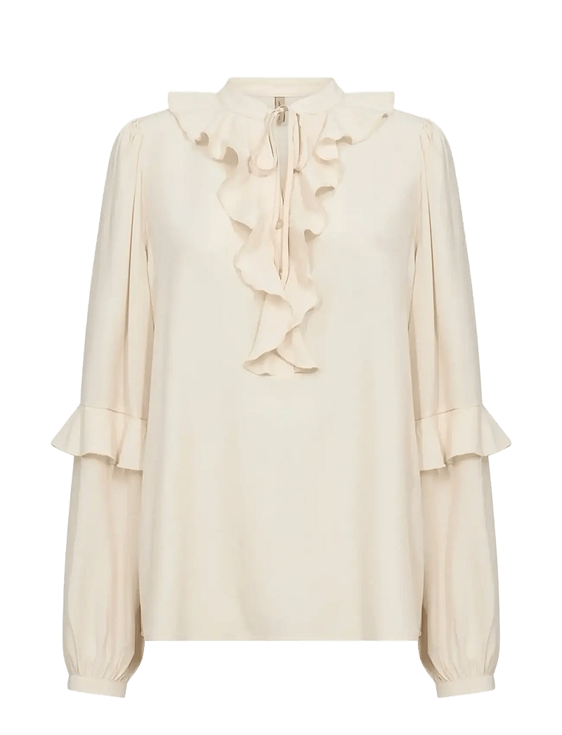 Soyaconcept - SC-BARBEL - langærmede bluser - 1620 cream - 1